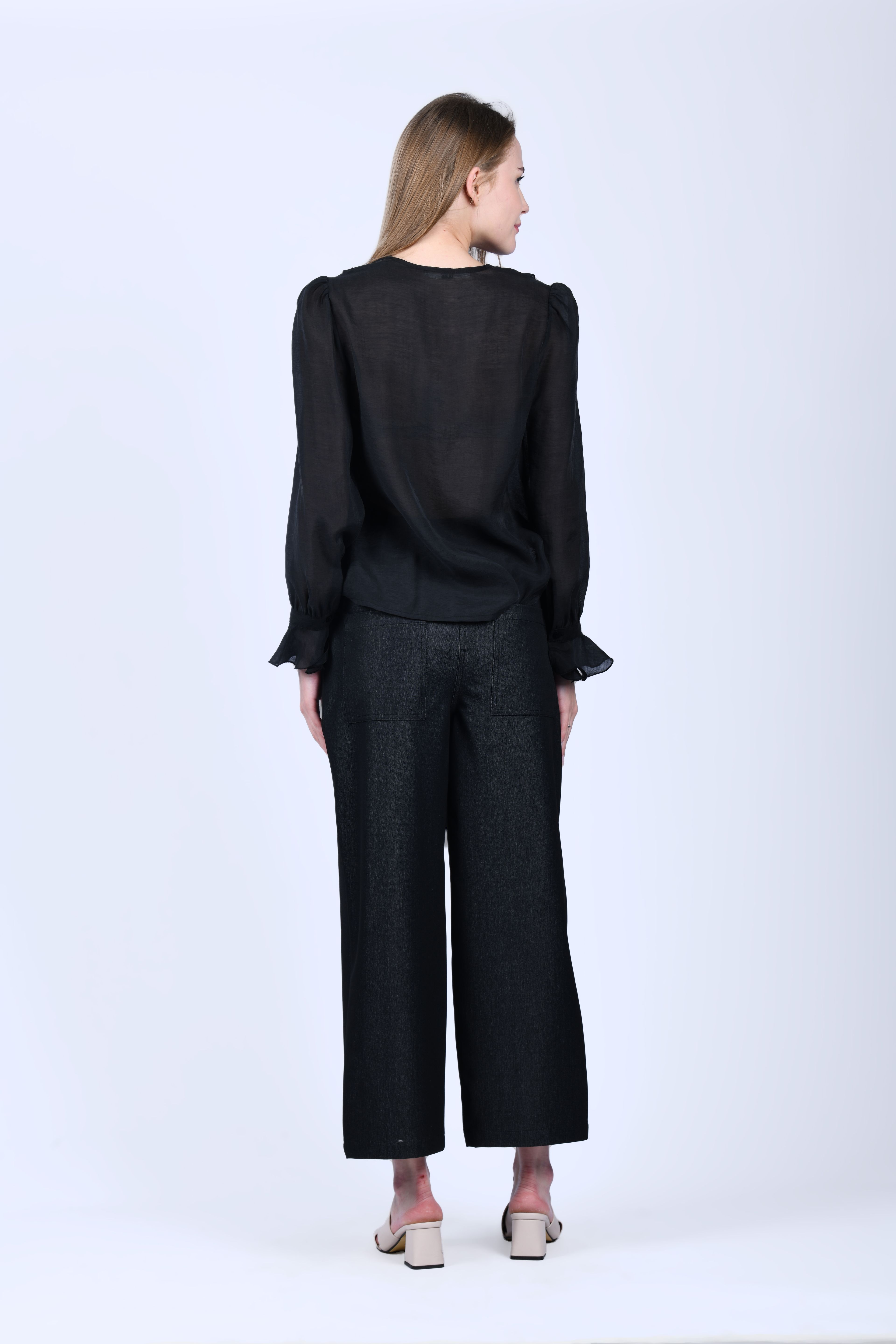 Siyah Bol Kot Pantolon - QP180