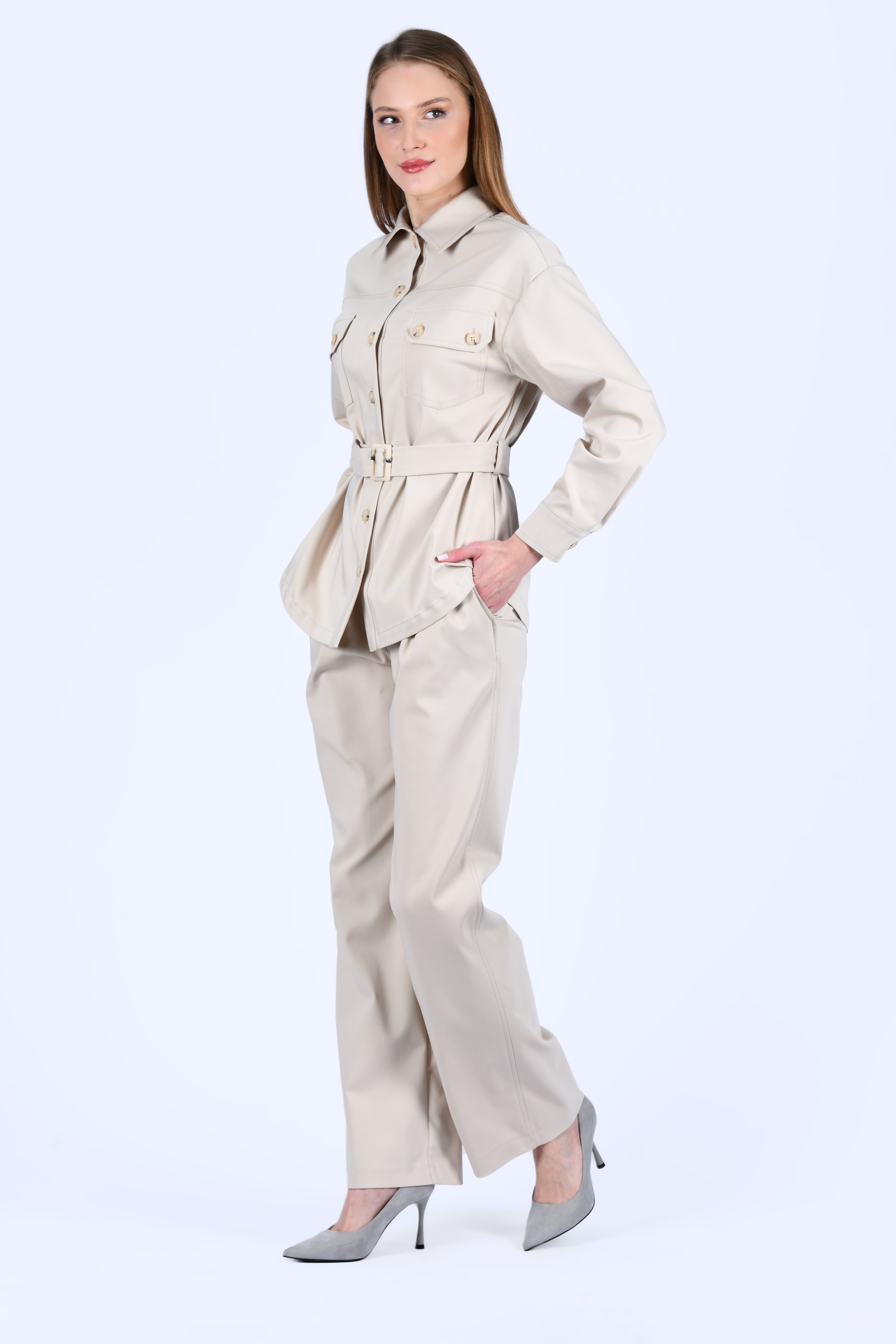 Bej Normal Bel Pantolon - LP178