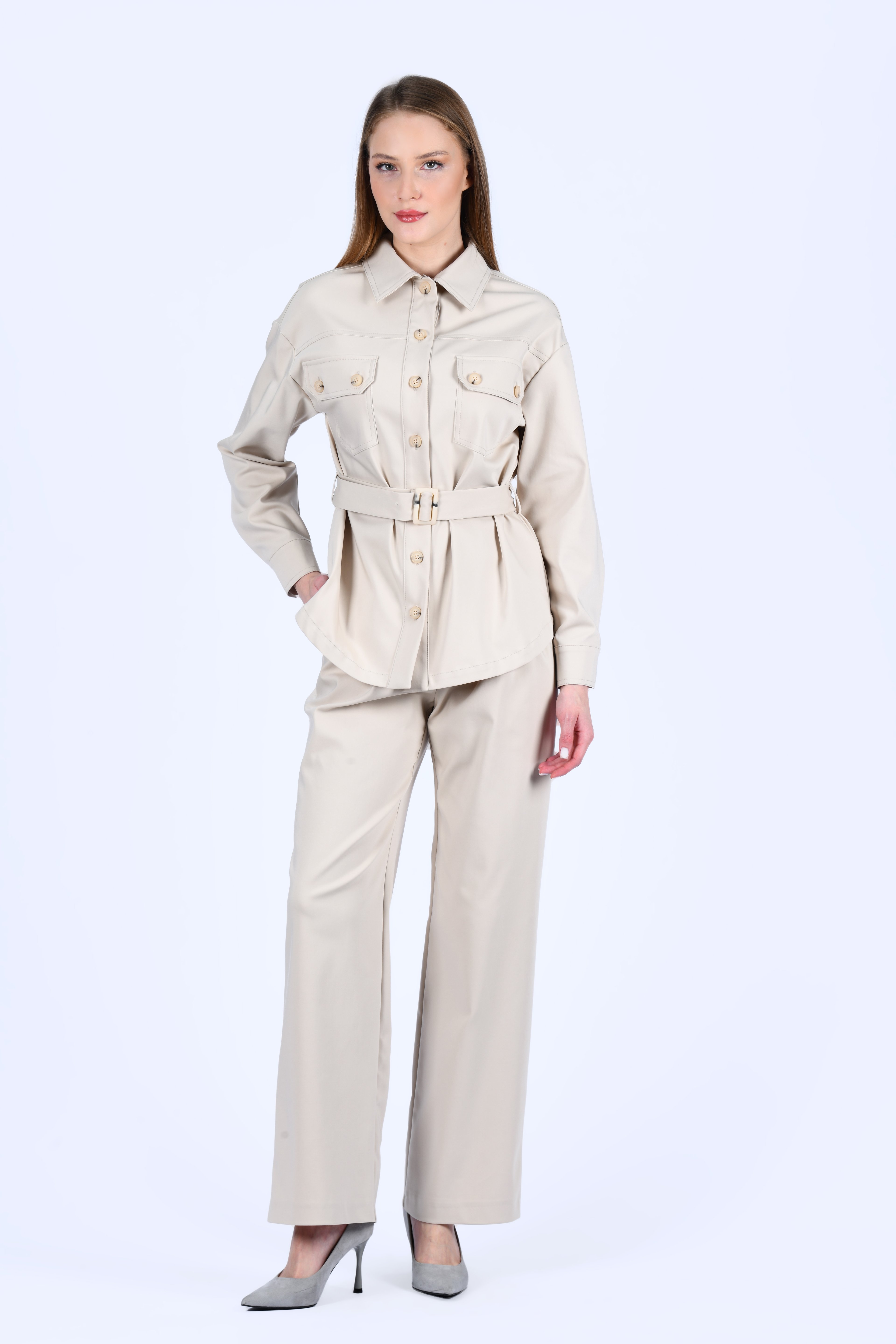 Bej Normal Bel Pantolon - LP178