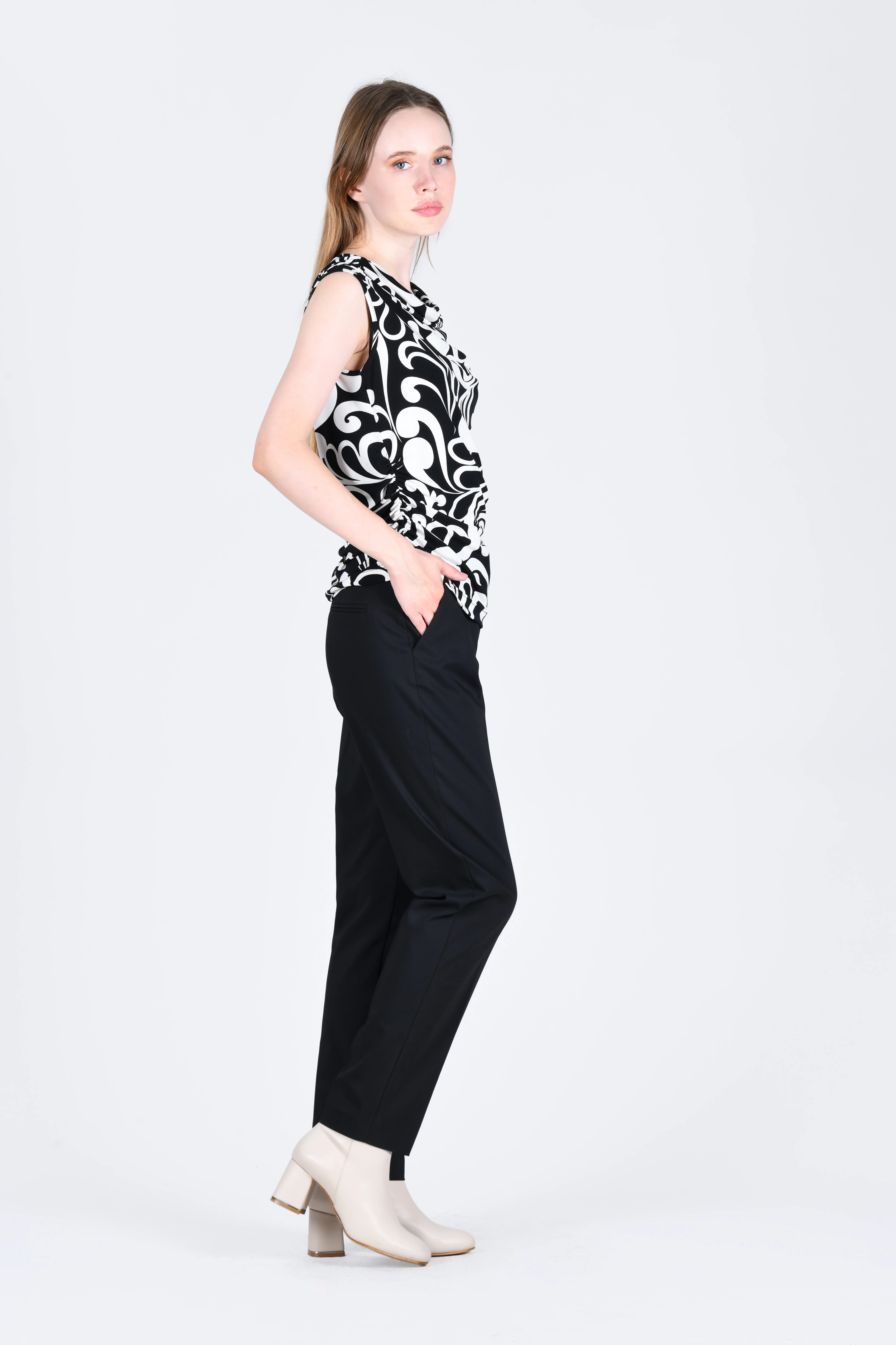 QB173 Bluz - Siyah Beyaz