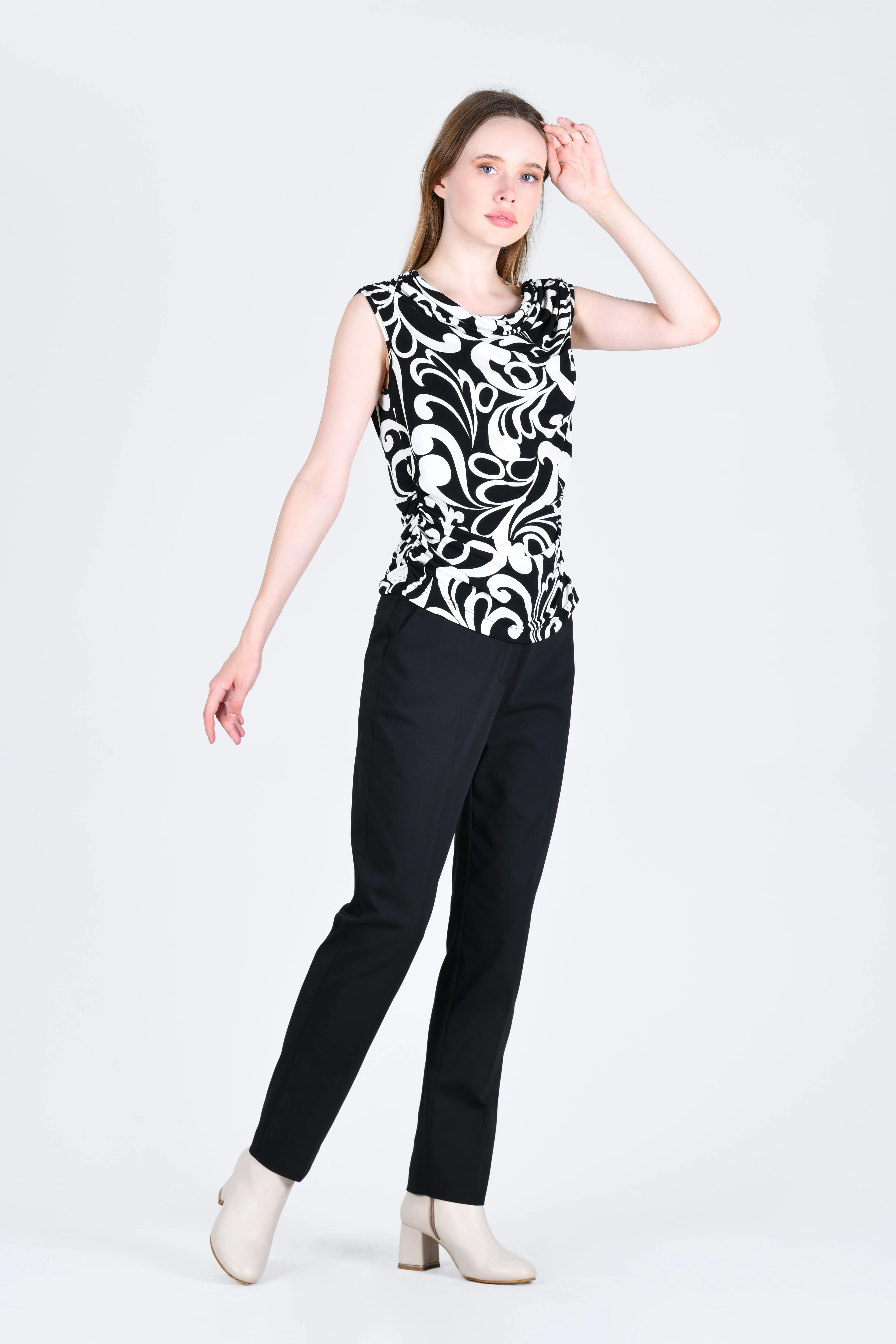 QB173 Bluz - Siyah Beyaz