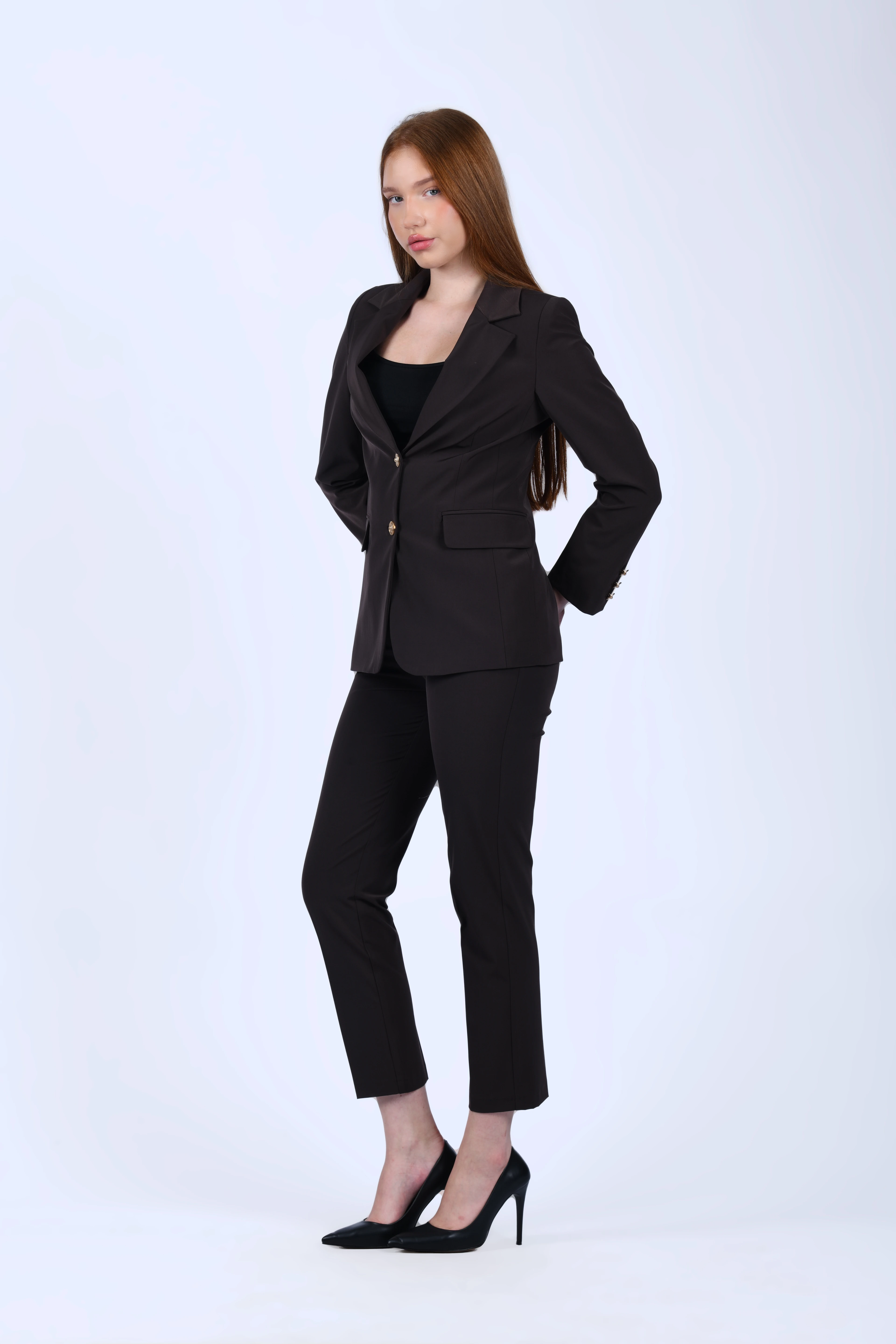 Kahve Blazer Ceket - QC92