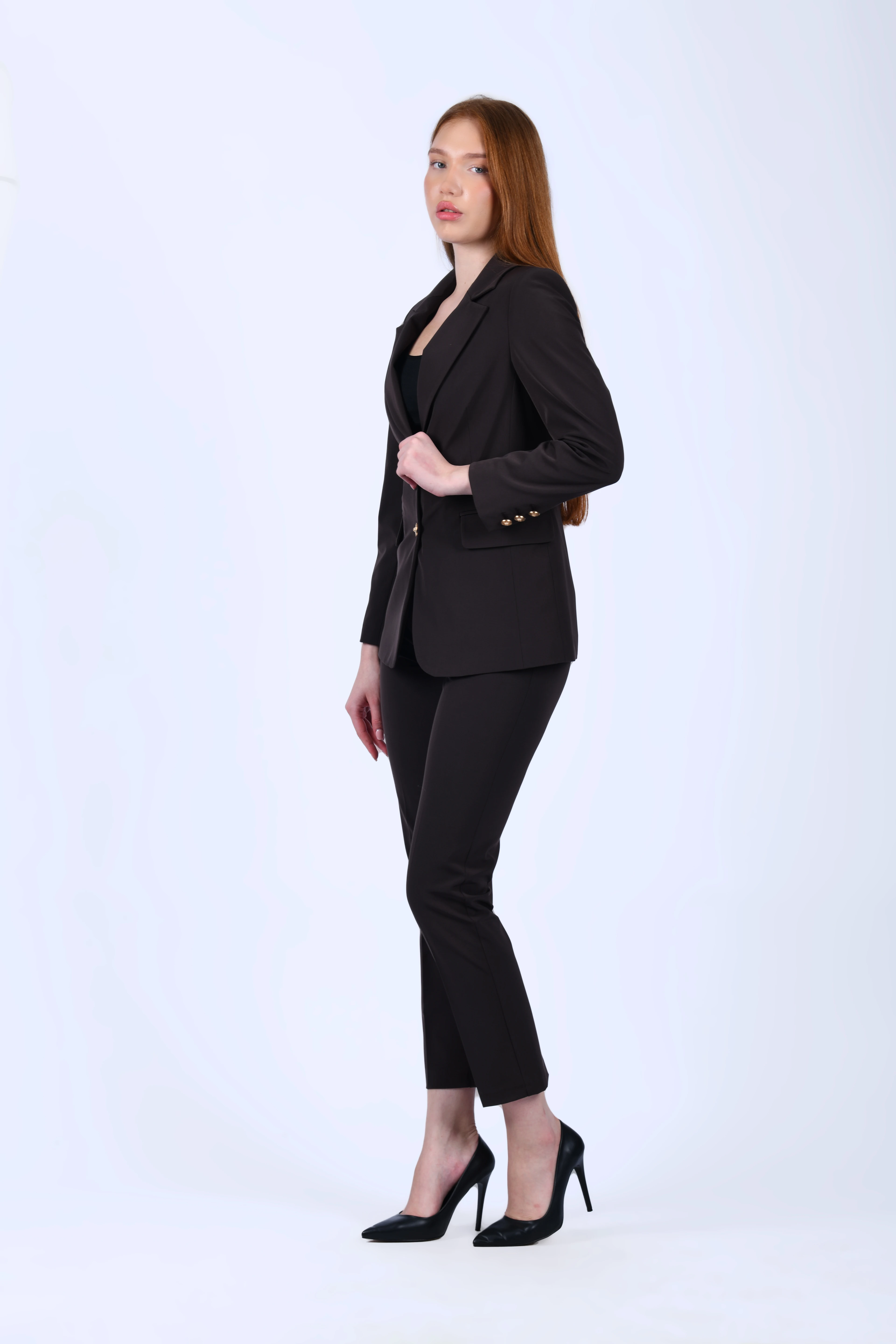 Kahve Blazer Ceket - QC92