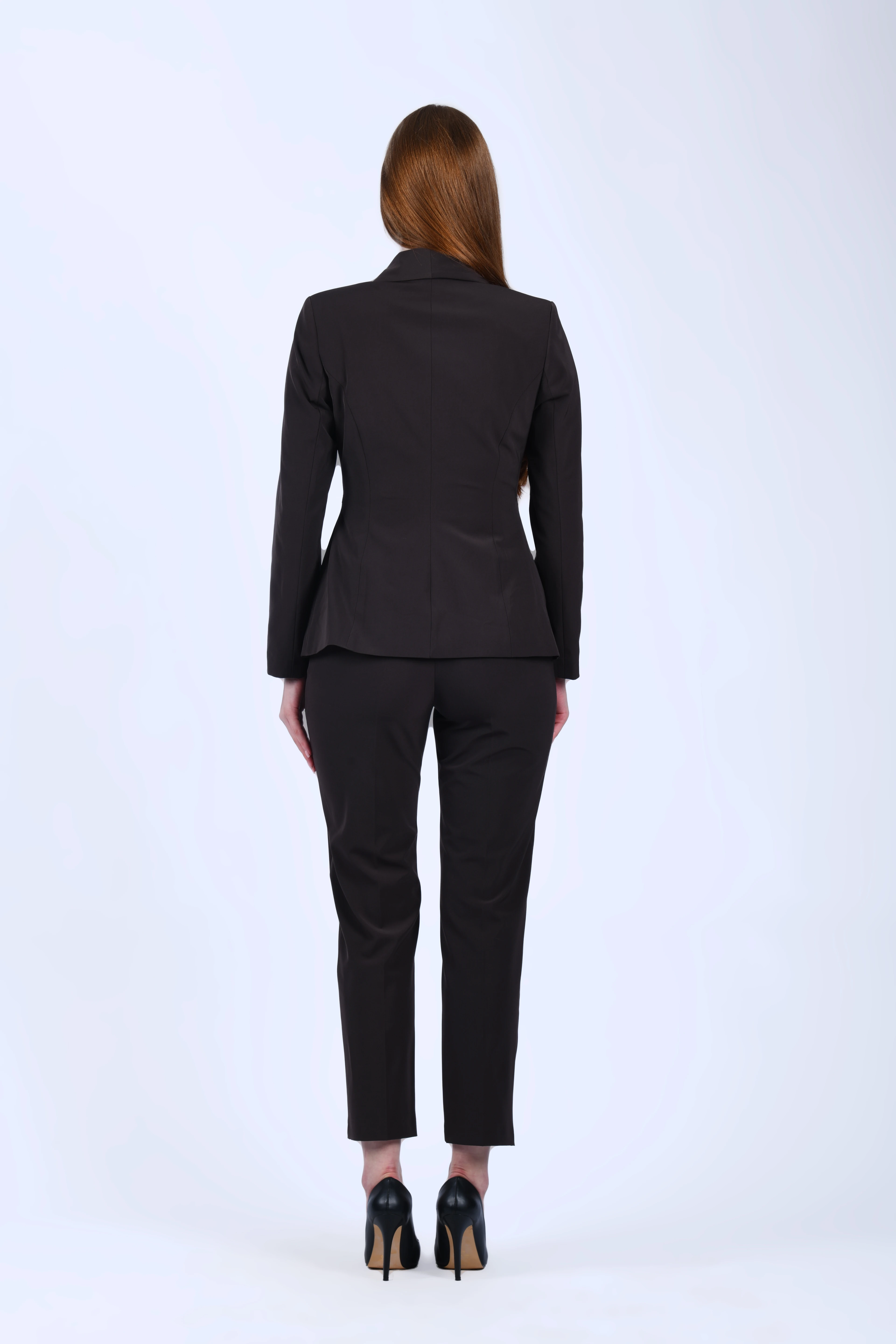 Kahve Yanı Pile Detaylı Blazer Ceket - QC91