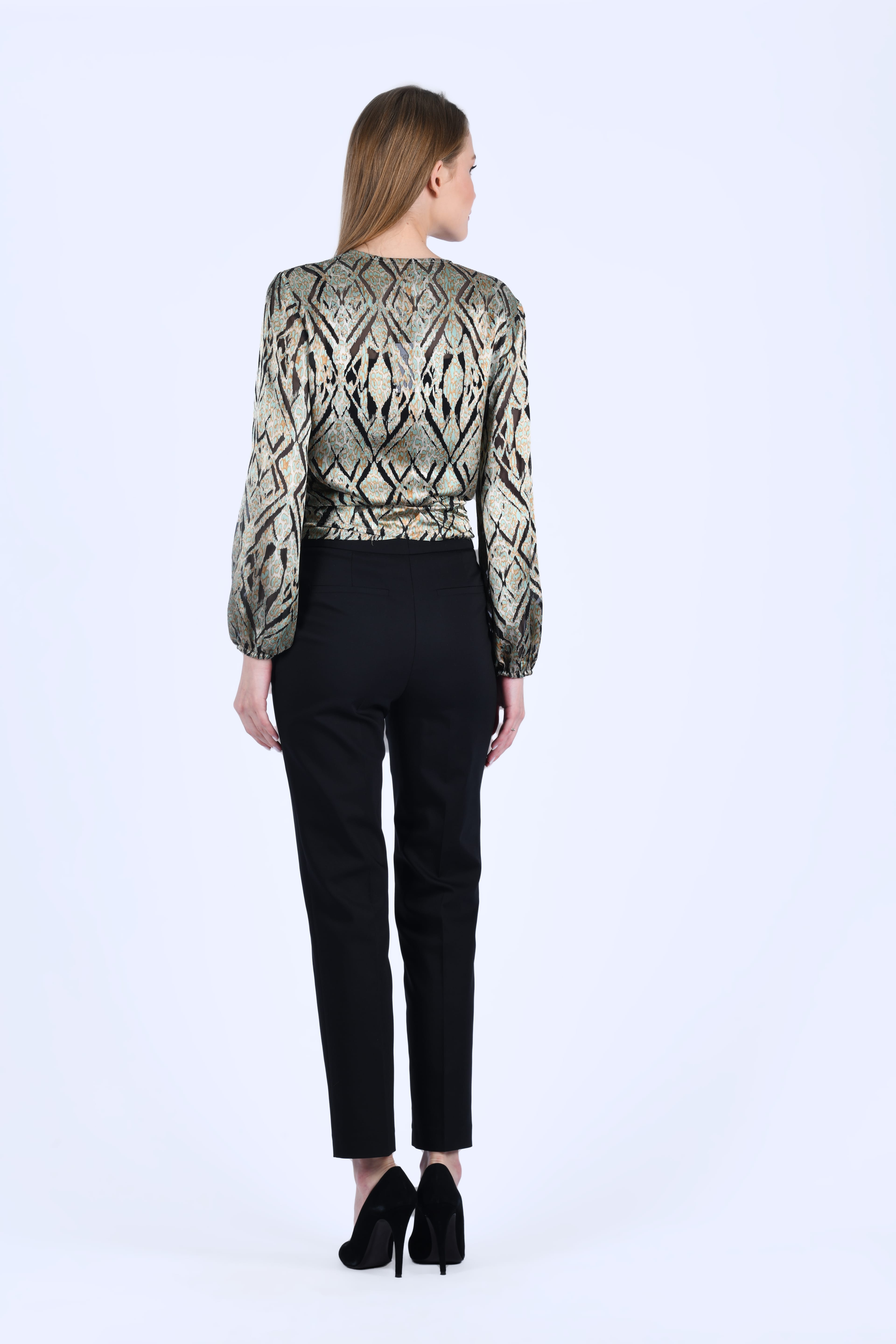 Siyah Kendinden Kemerli Pantolon - LP182