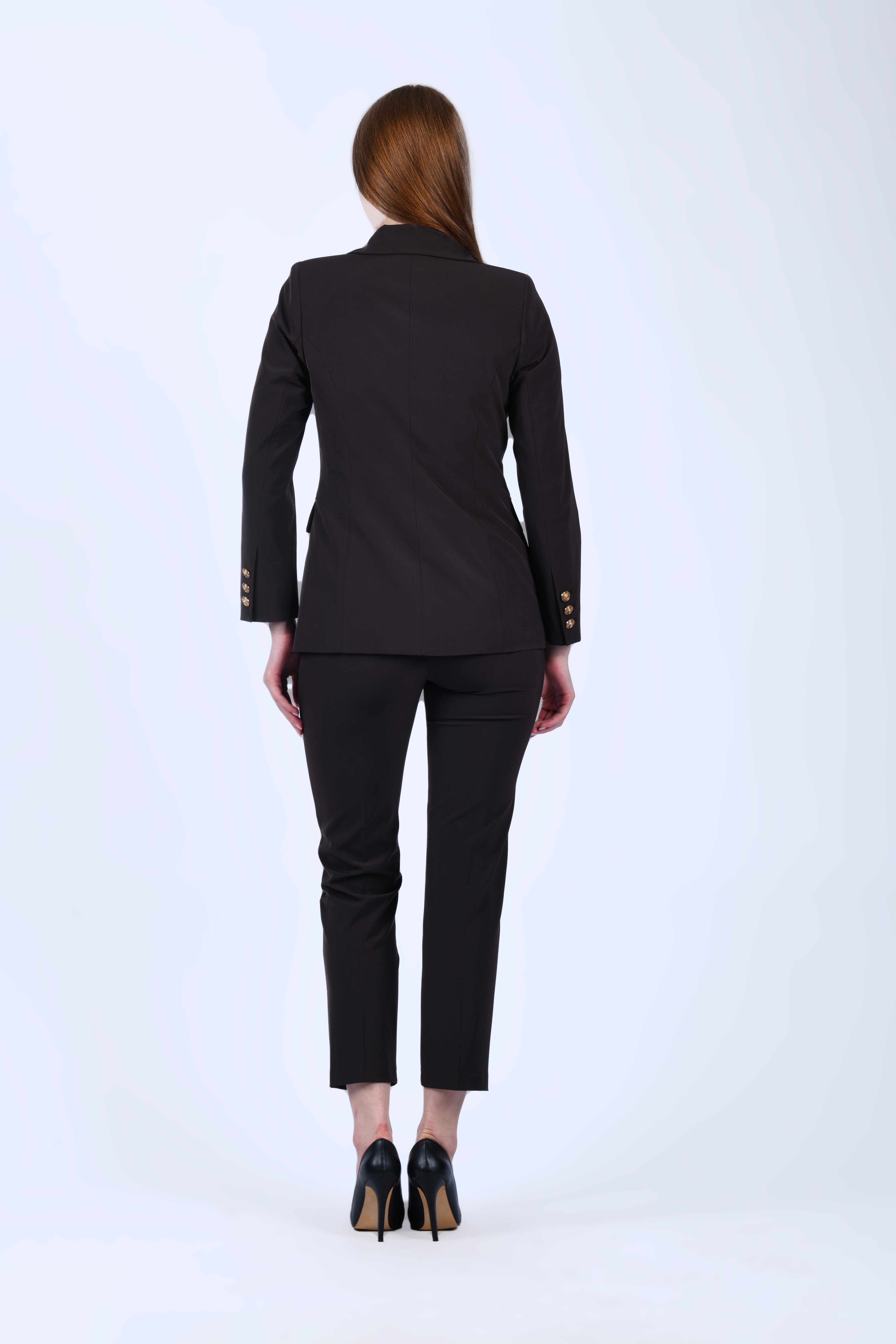 Kahve Straight Fit Kumaş Pantolon - QP193