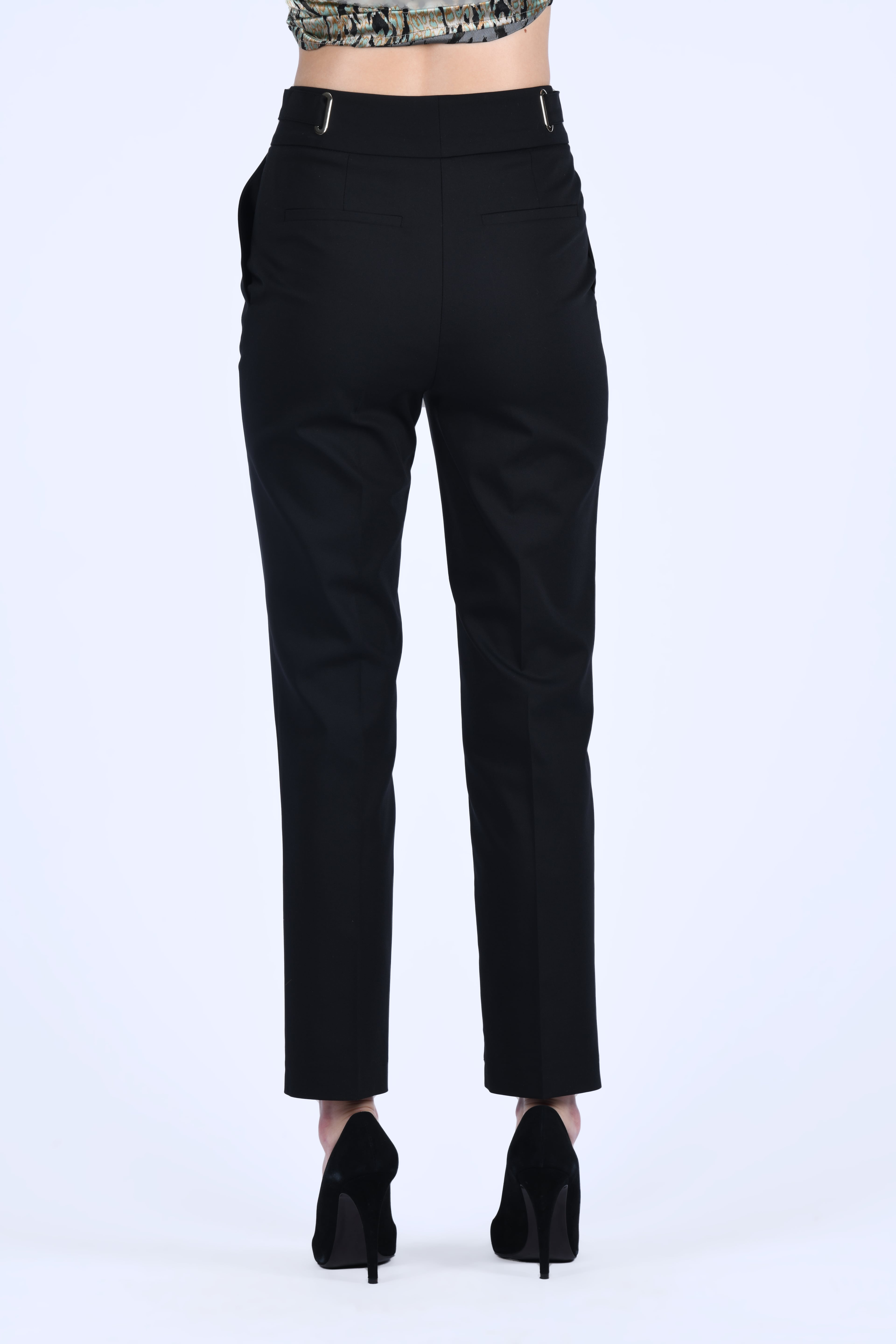 Siyah Kendinden Kemerli Pantolon - LP182