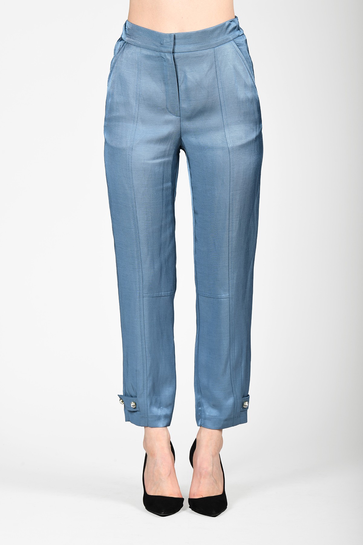 QP113 BAMBU PANTOLON - İndigo