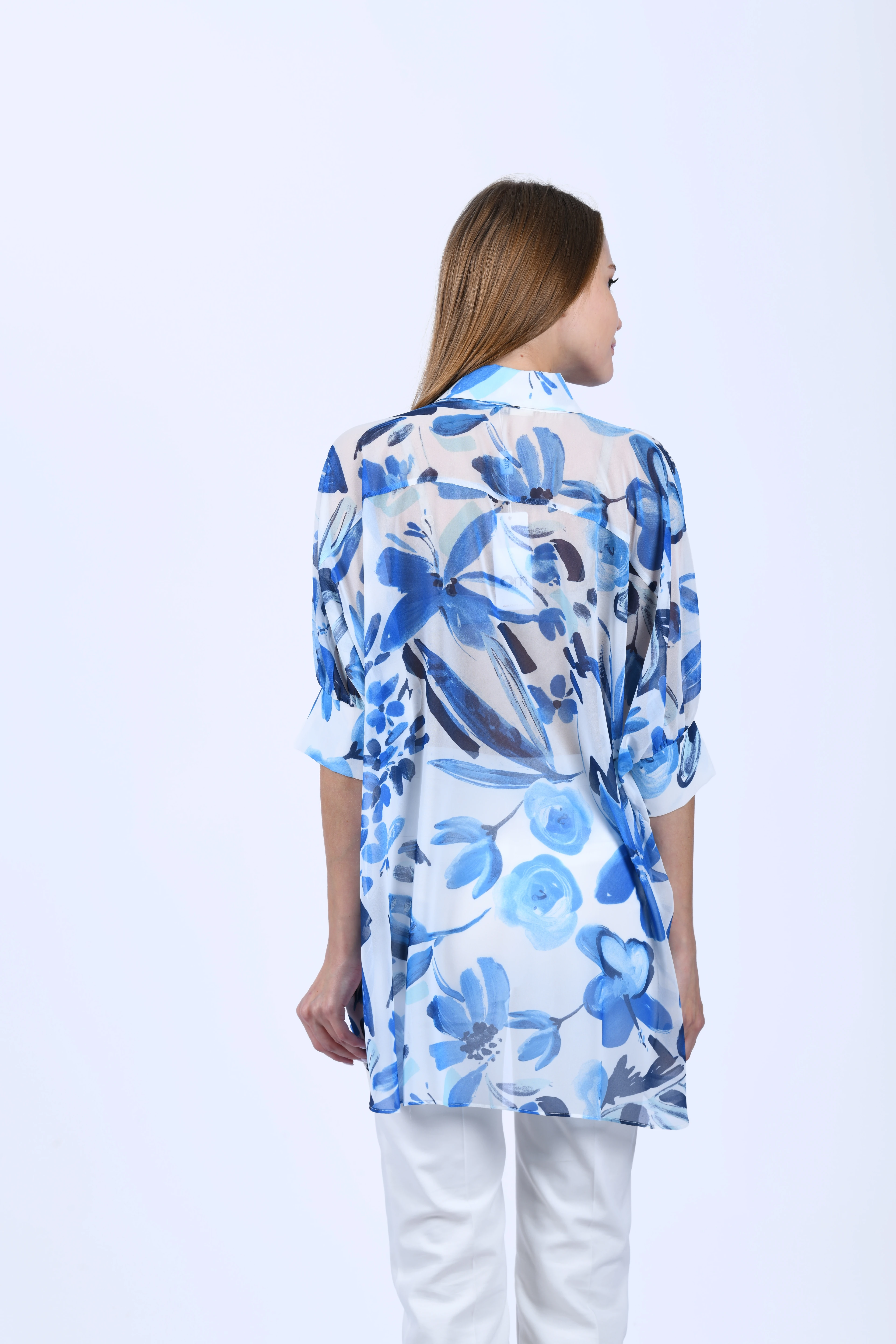 Mavi Tül Gömlek - QG148