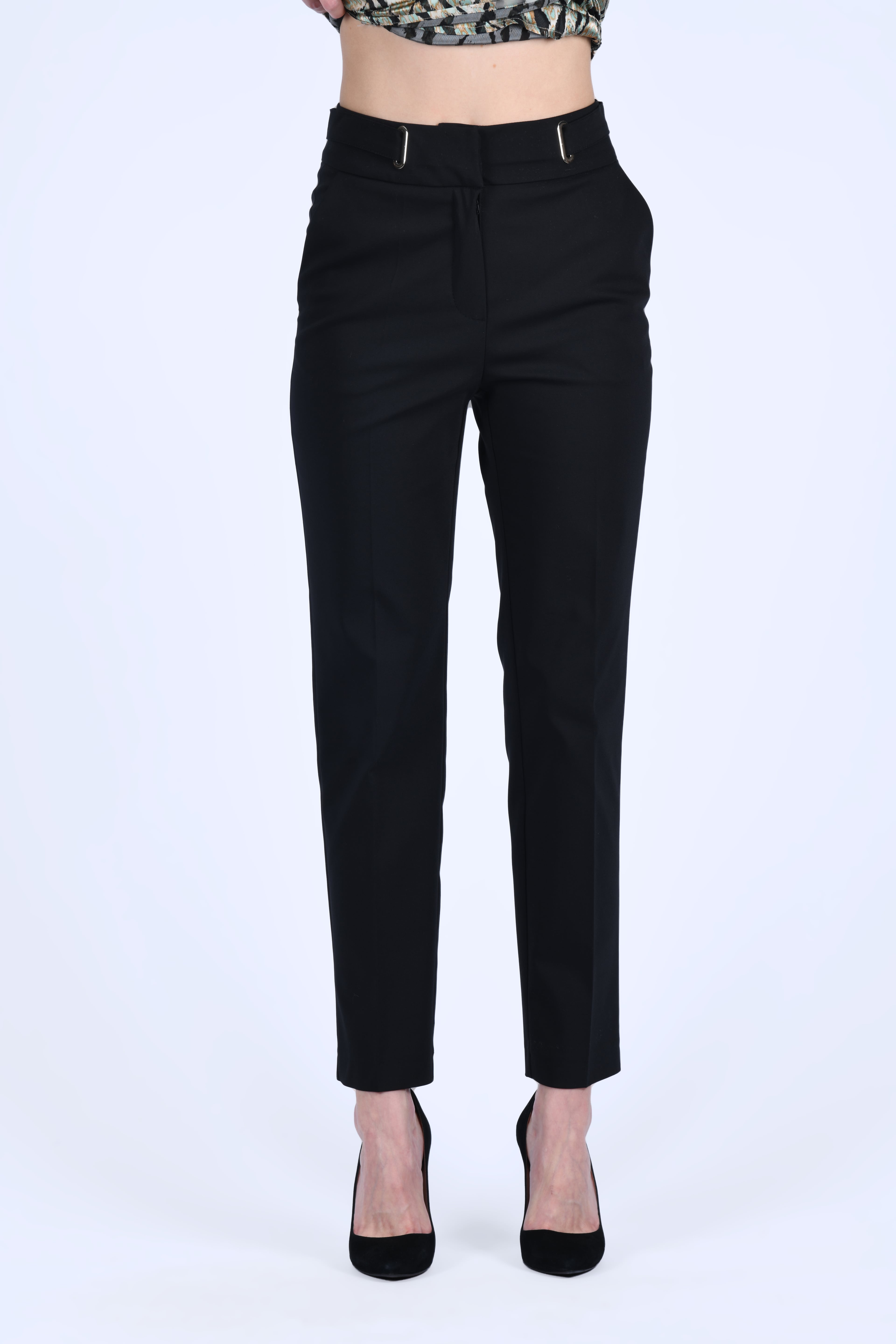 Siyah Kendinden Kemerli Pantolon - LP182