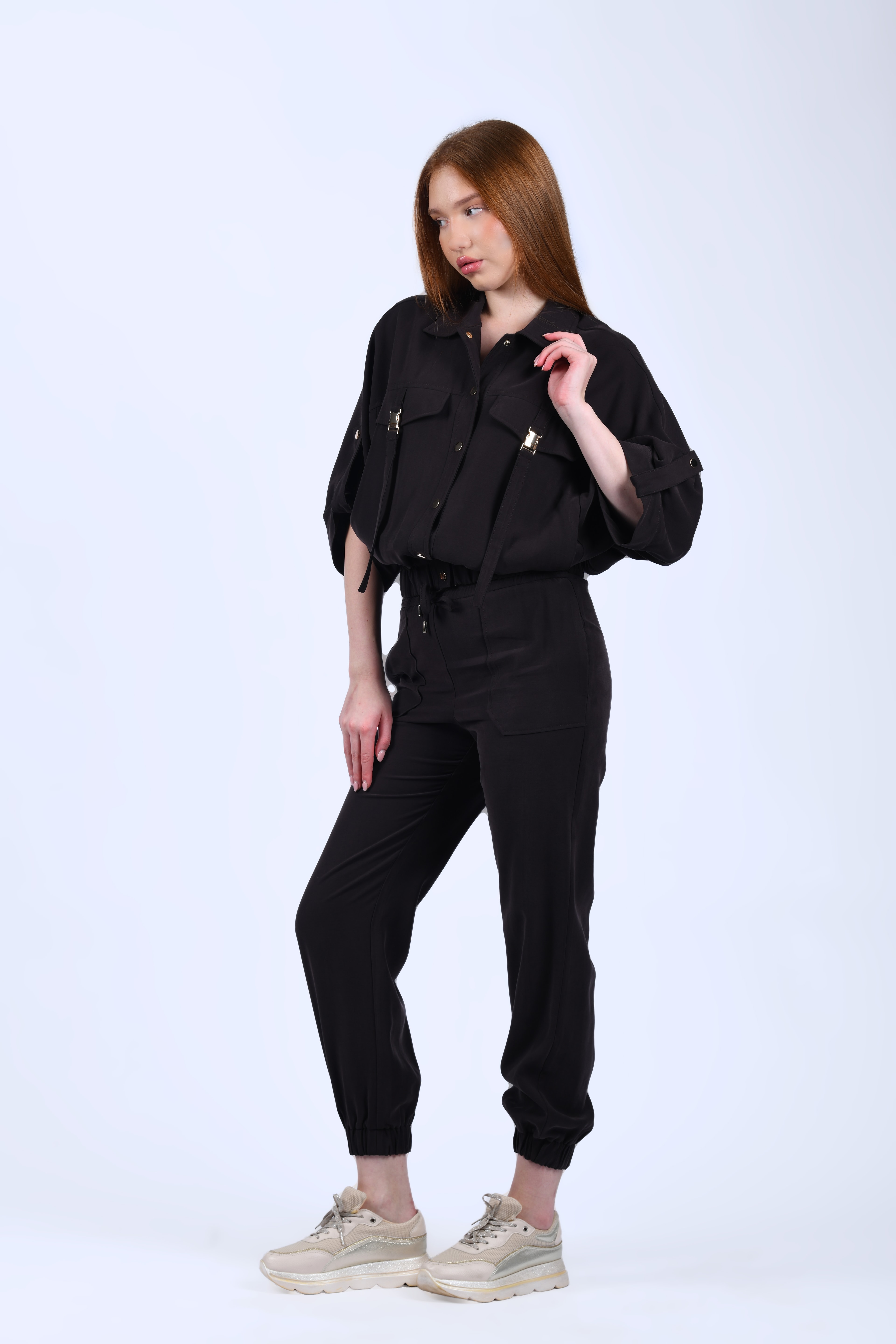Bitter Kahve Lastik Paçalı Pantolon - QP194