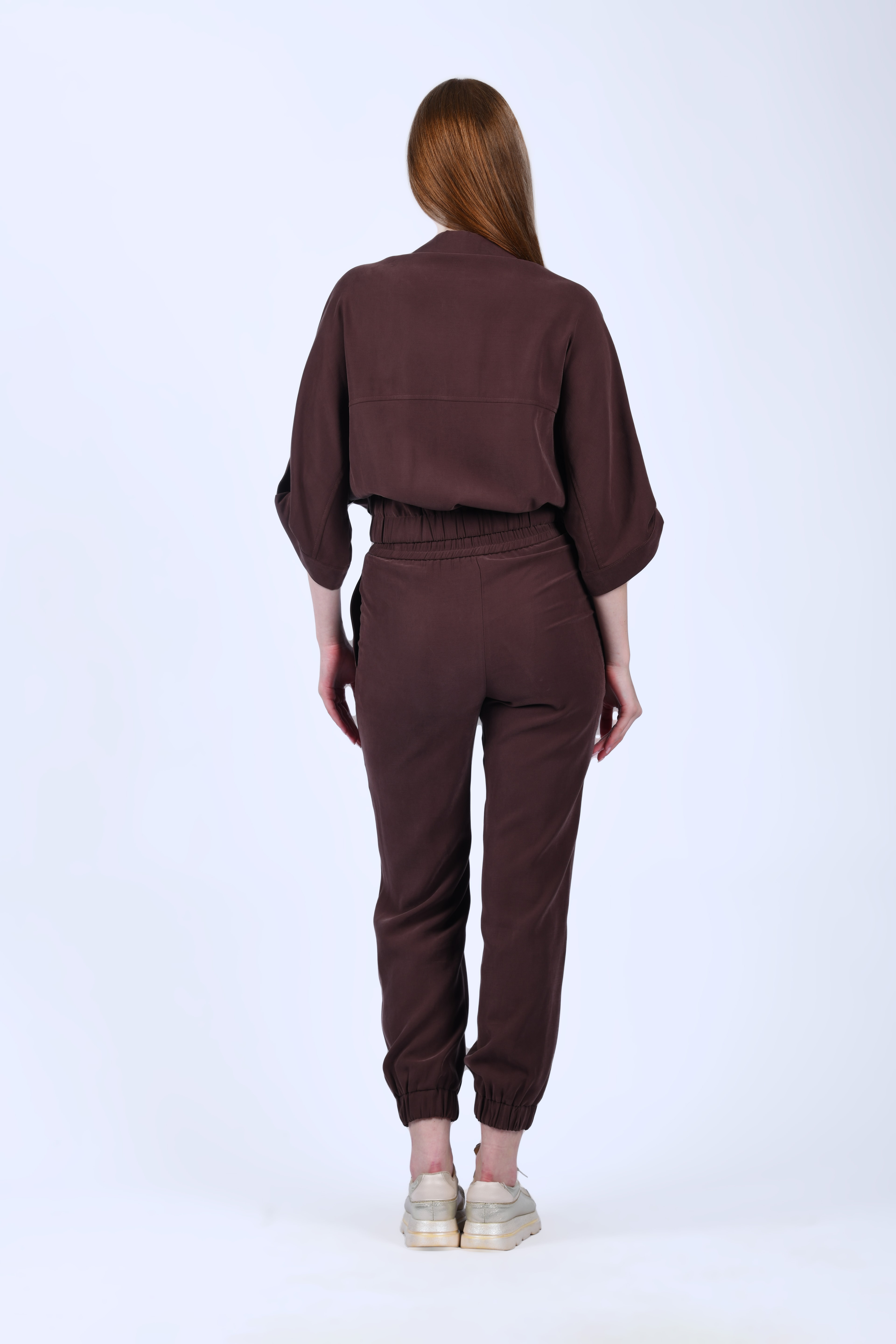 Kahve Lastik Paçalı Pantolon - QP194