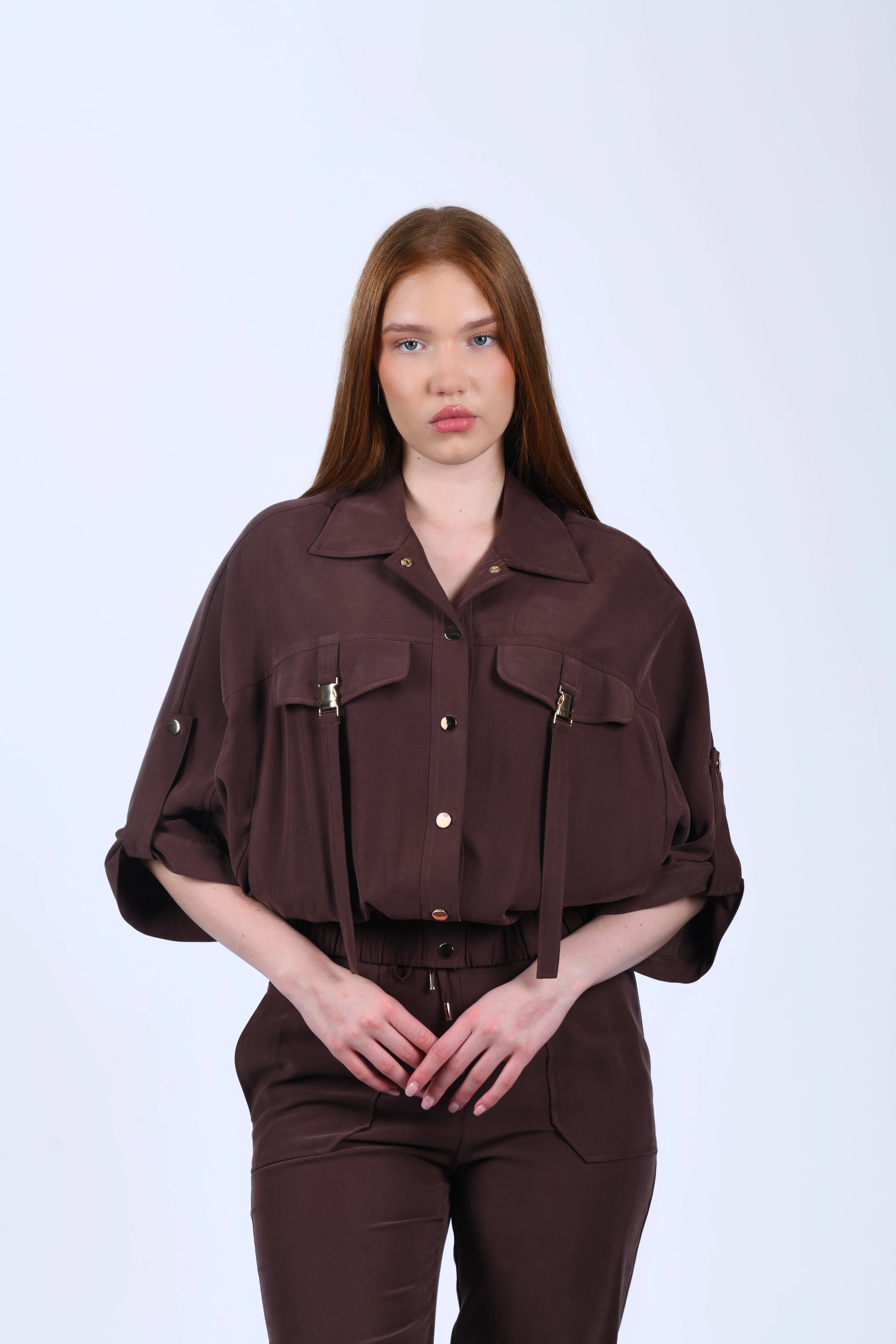 Kahve Gömlek Ceket - QC95