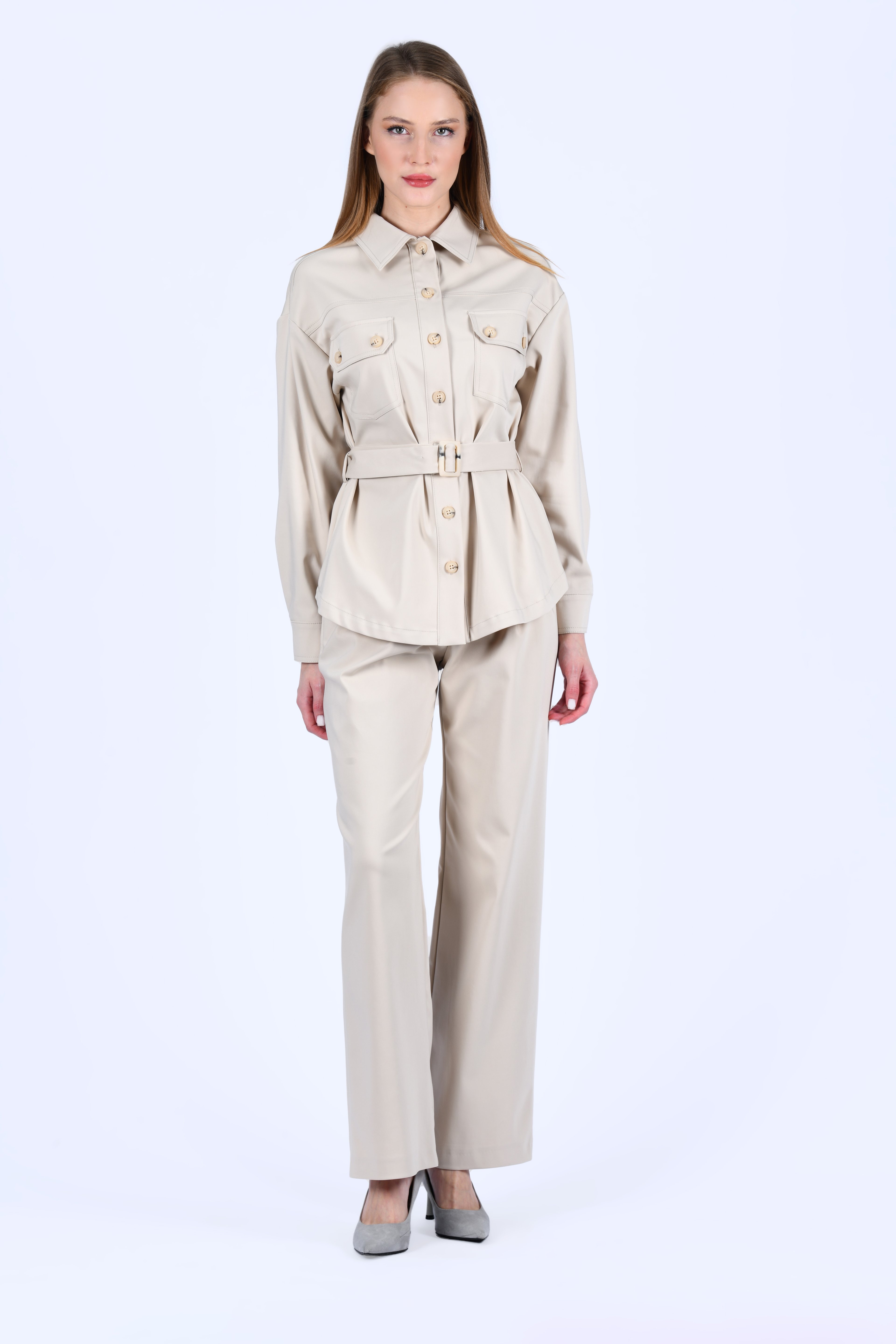 Bej Normal Bel Pantolon - LP178