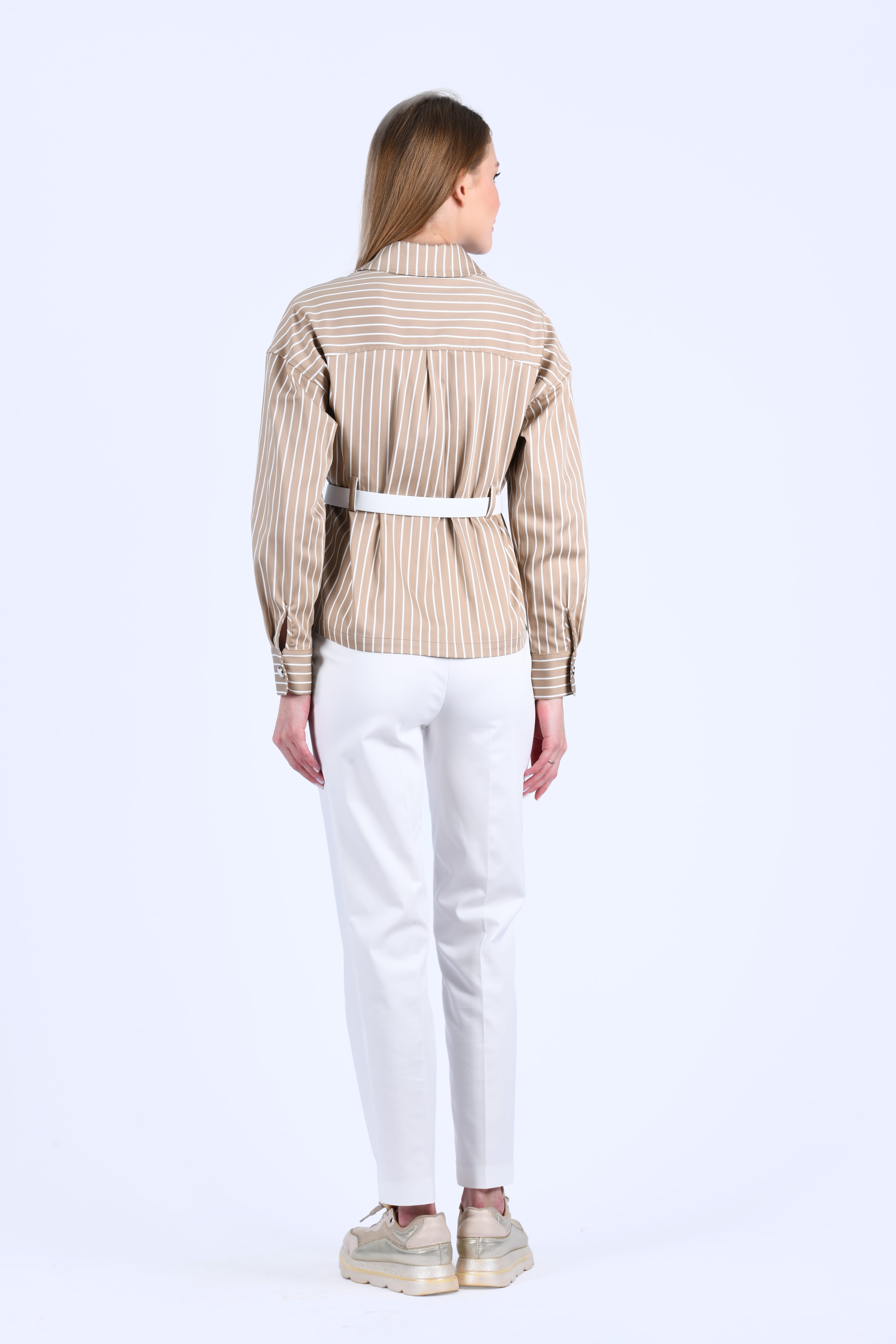 Ecru Kendinden Kemerli Pantolon - LP182