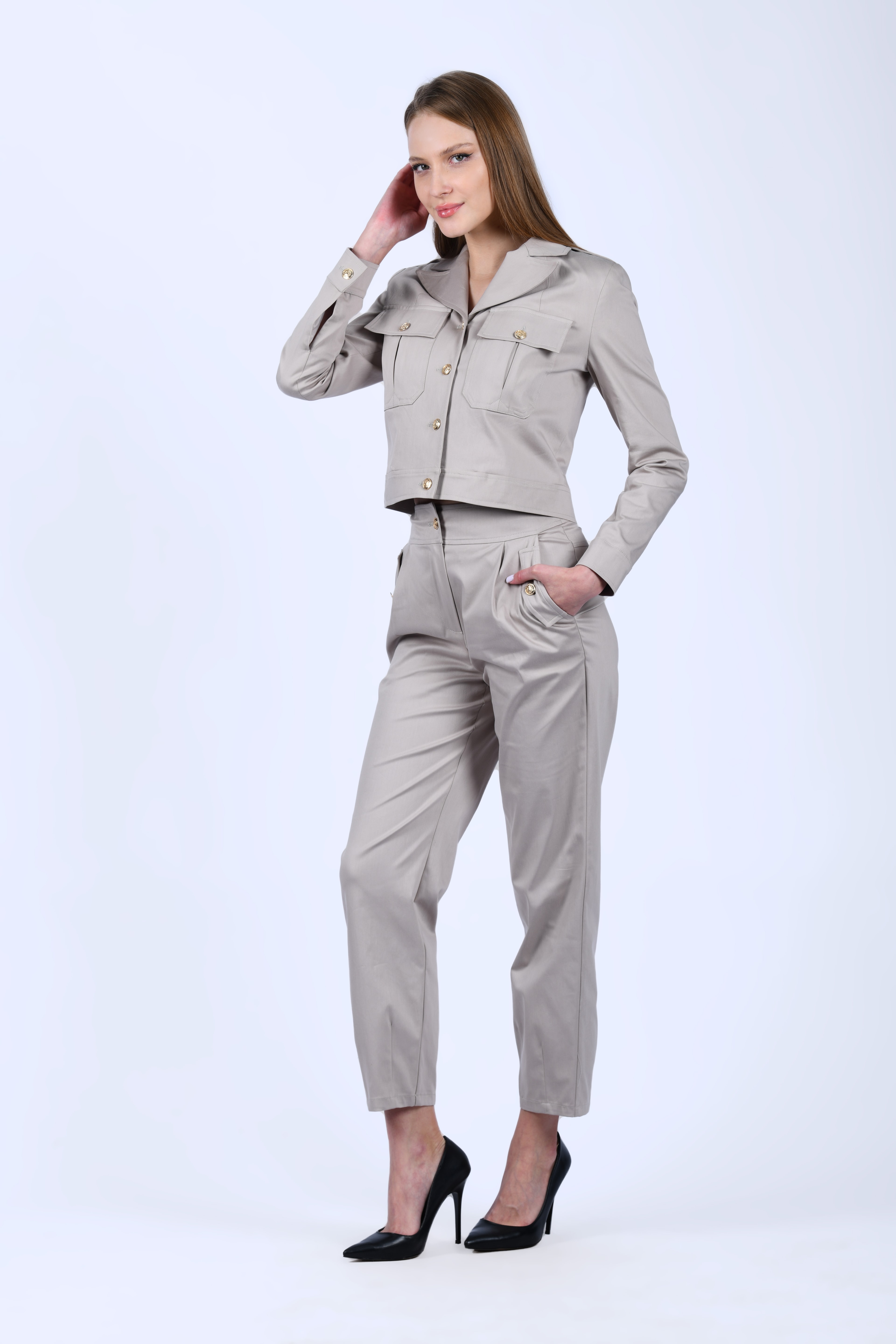 Taş Yüksek Bel Pantolon - QP191