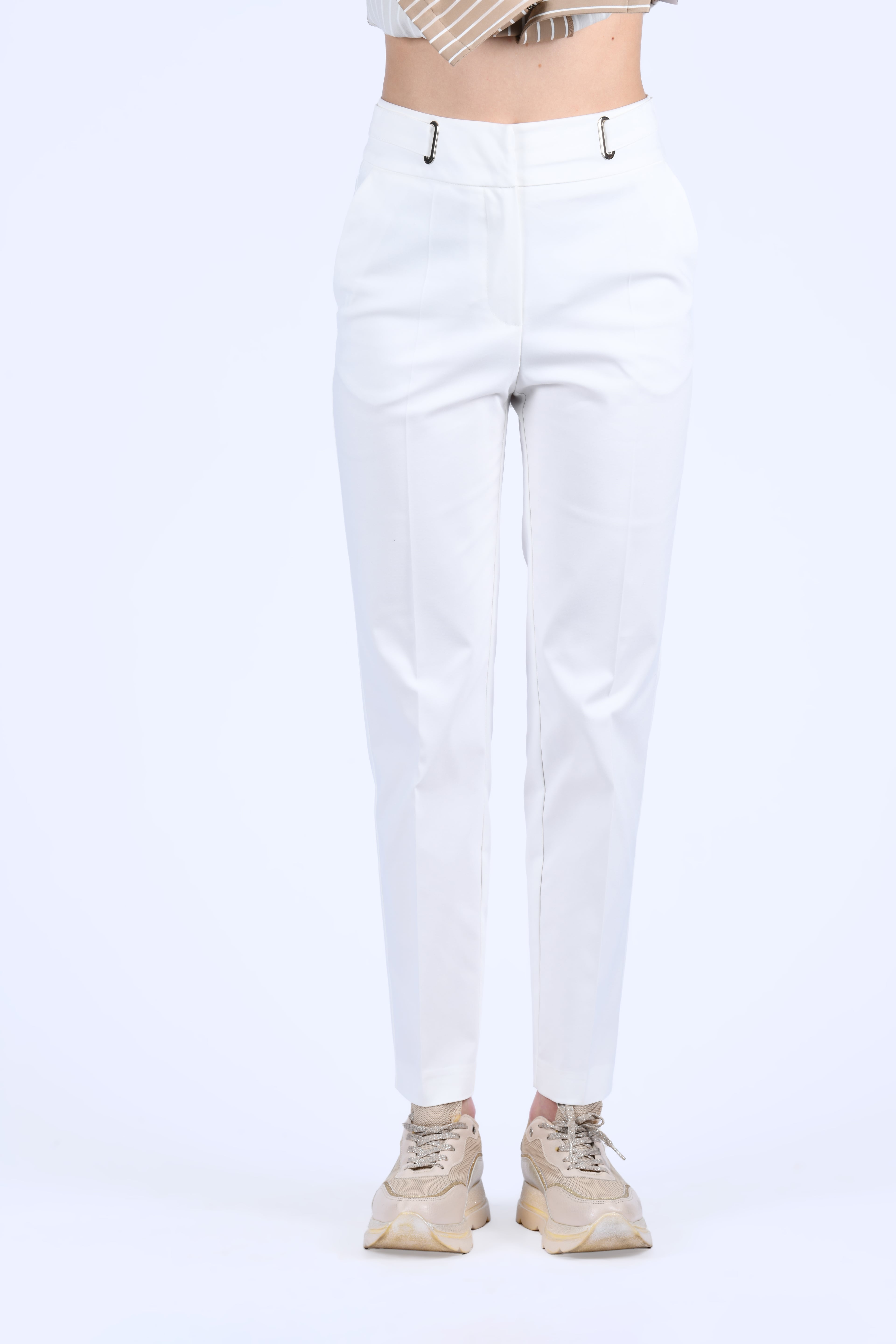 Ecru Kendinden Kemerli Pantolon - LP182