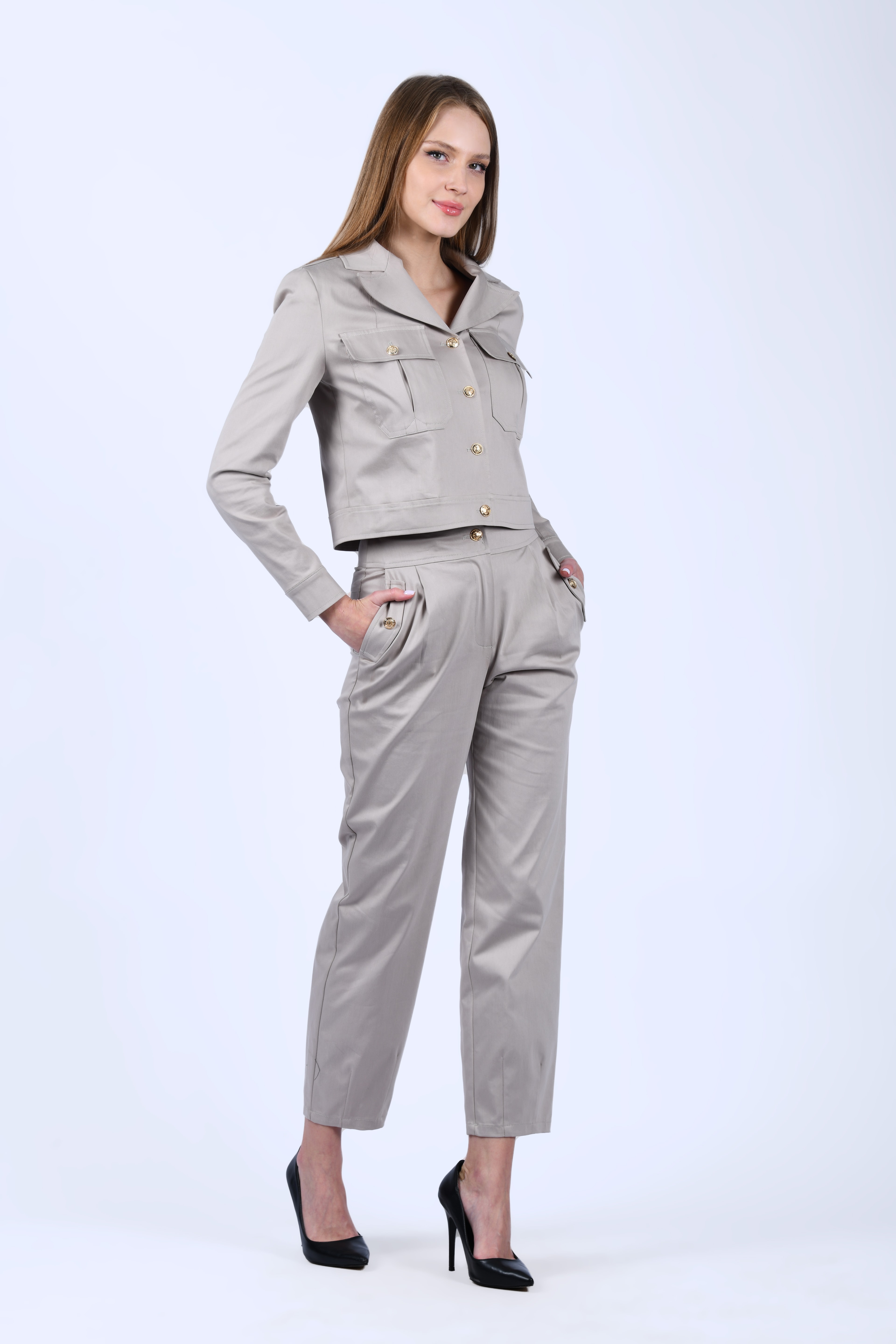 Taş Yüksek Bel Pantolon - QP191