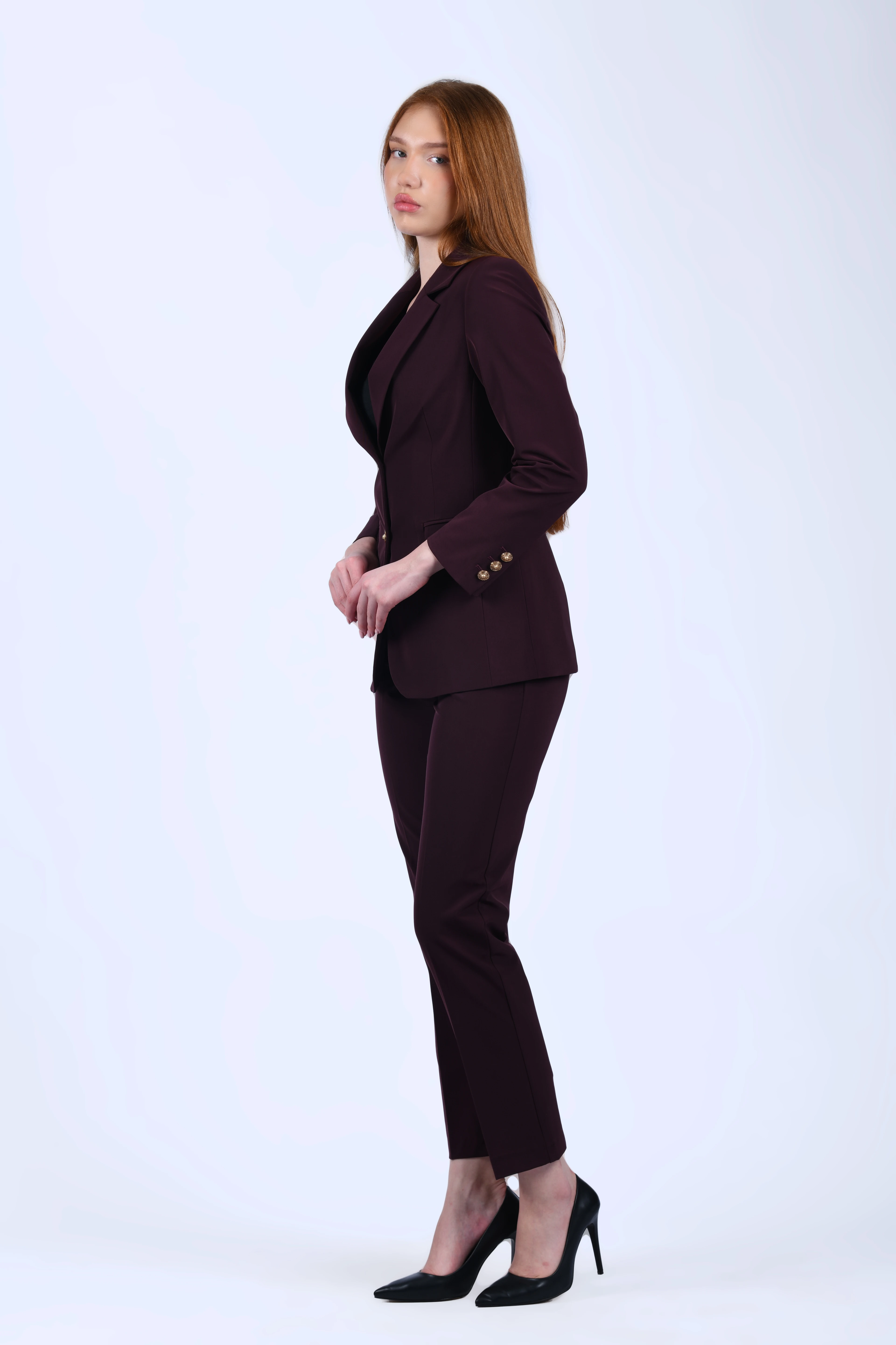 Bordo Blazer Ceket - QC92