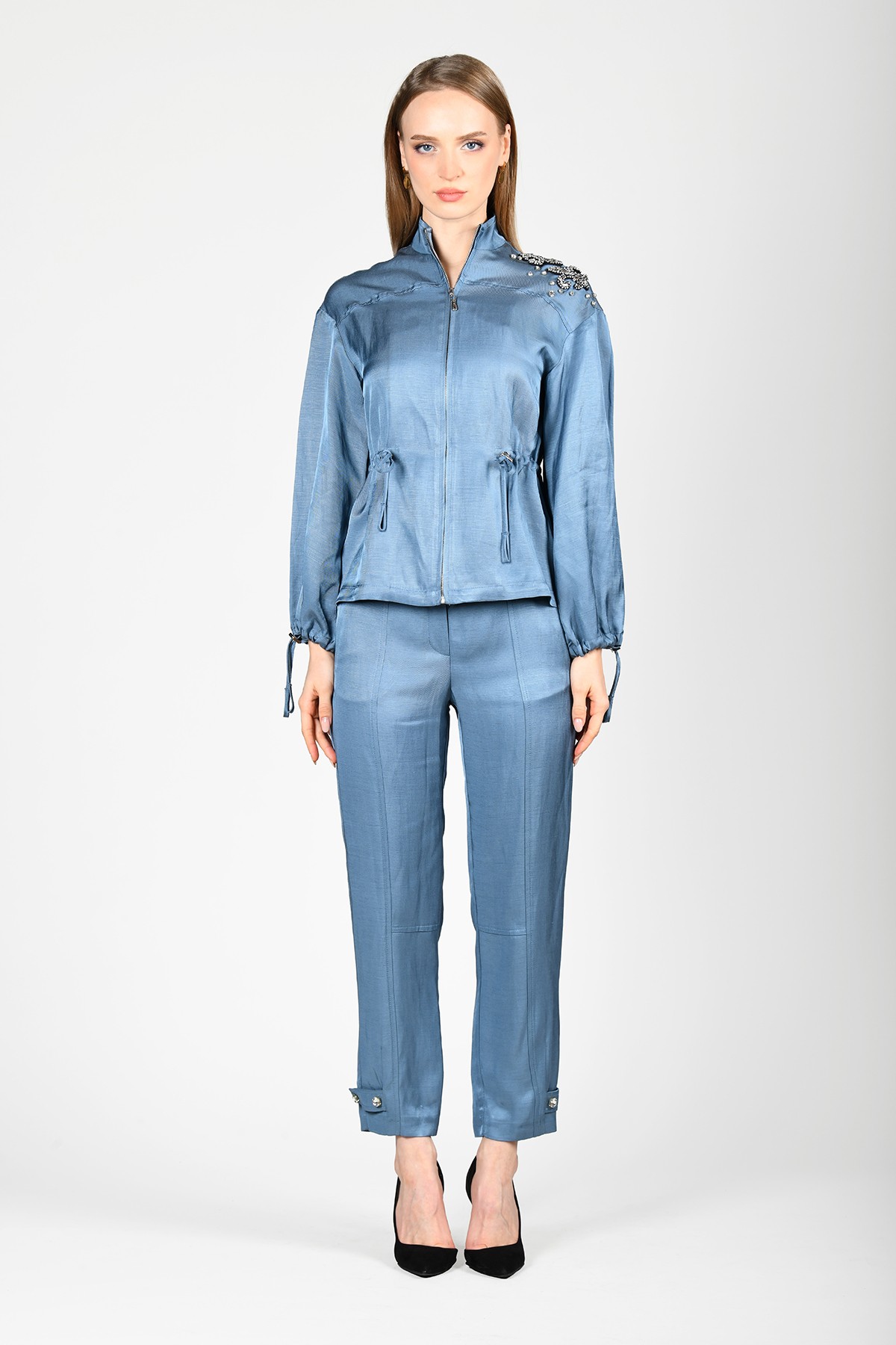 QP113 BAMBU PANTOLON - İndigo