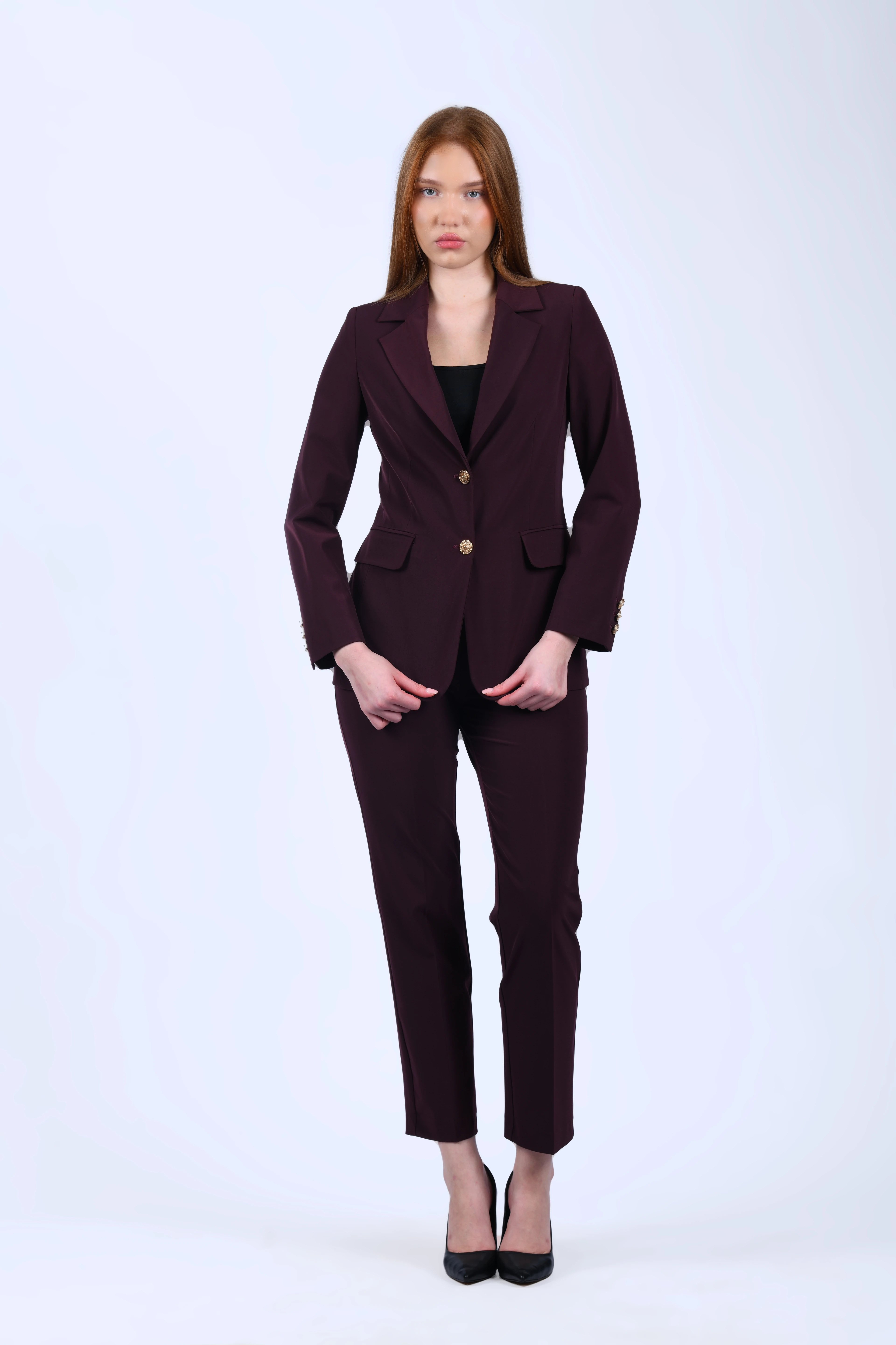 Bordo Blazer Ceket - QC92