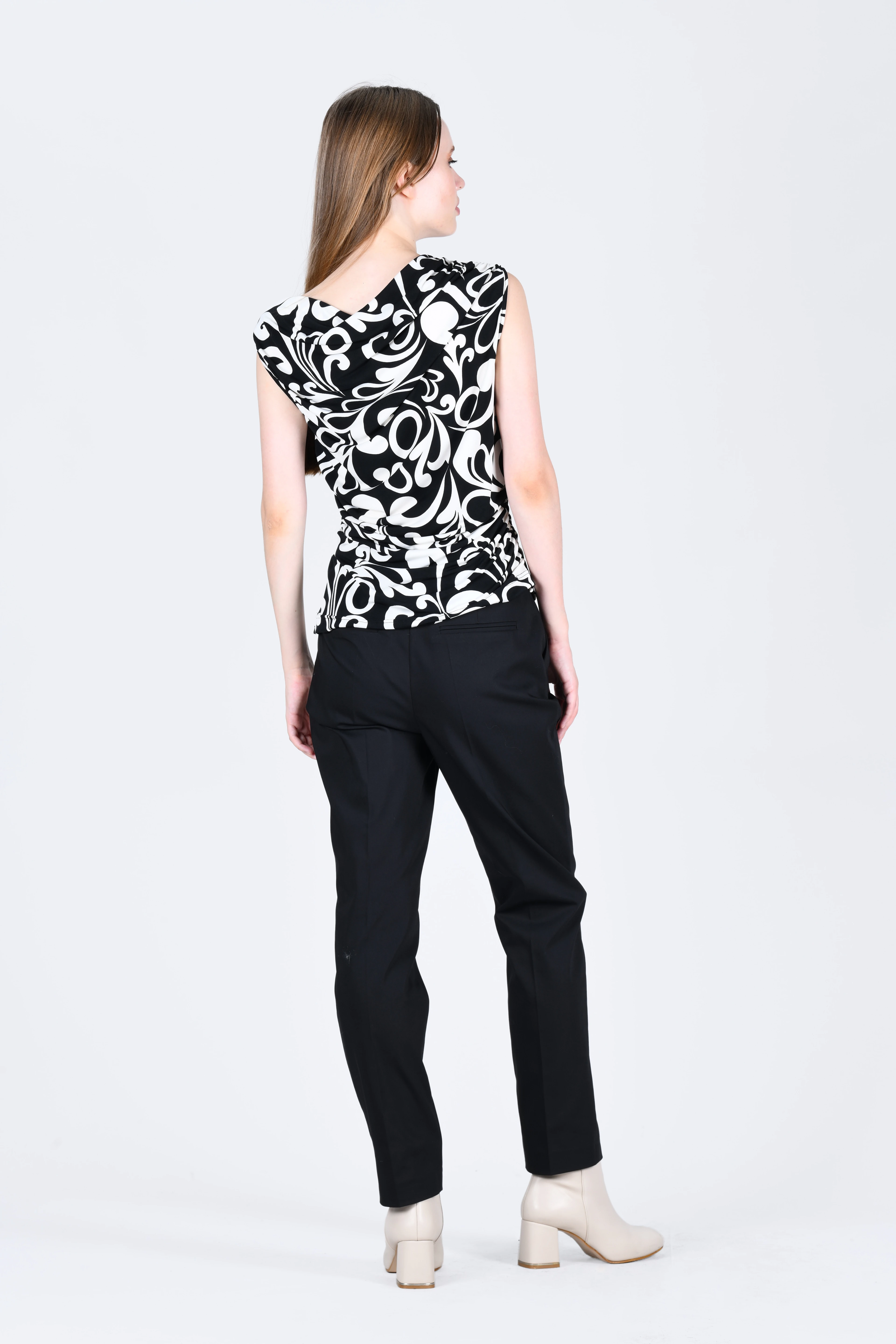 QB173 Bluz - Siyah Beyaz