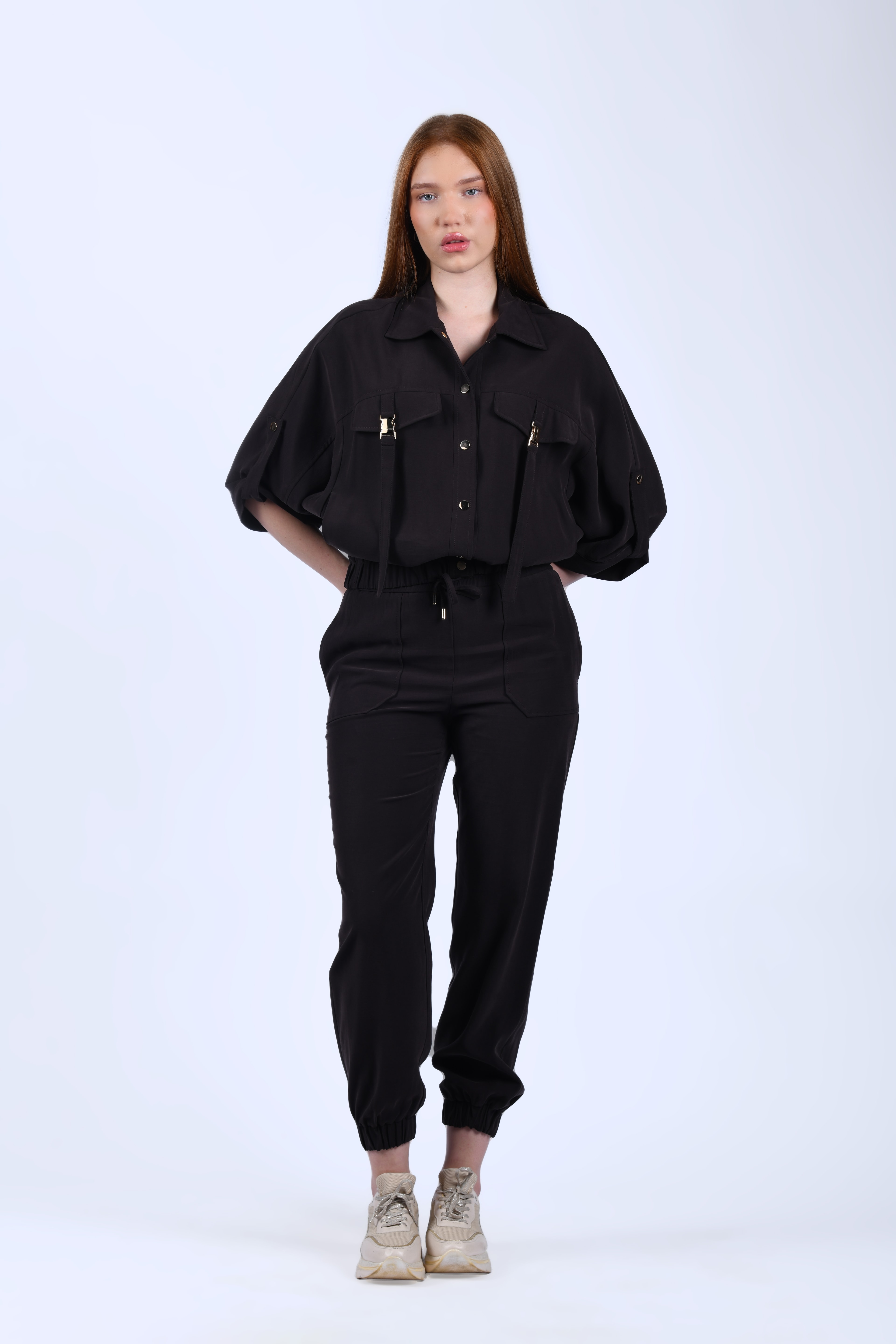 Bitter Kahve Lastik Paçalı Pantolon - QP194