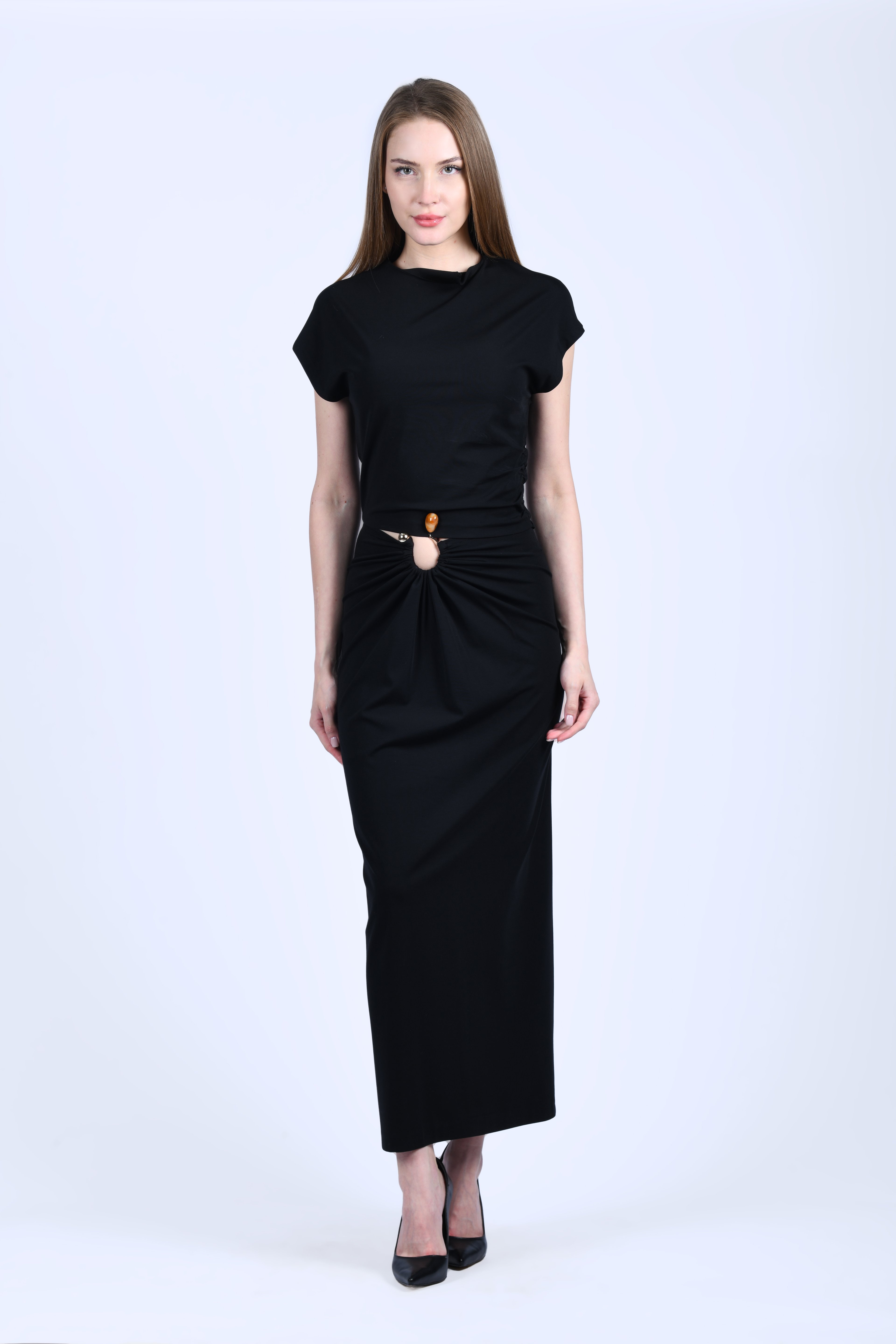 Siyah Crop Bluz - QB182