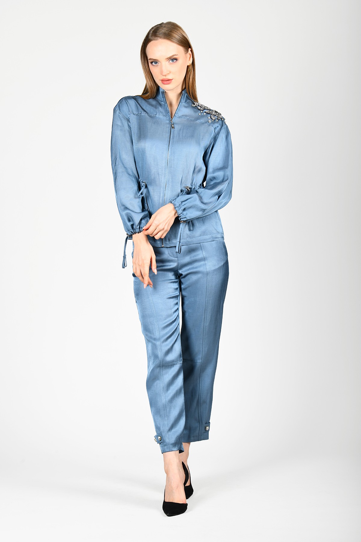 QP113 BAMBU PANTOLON - İndigo