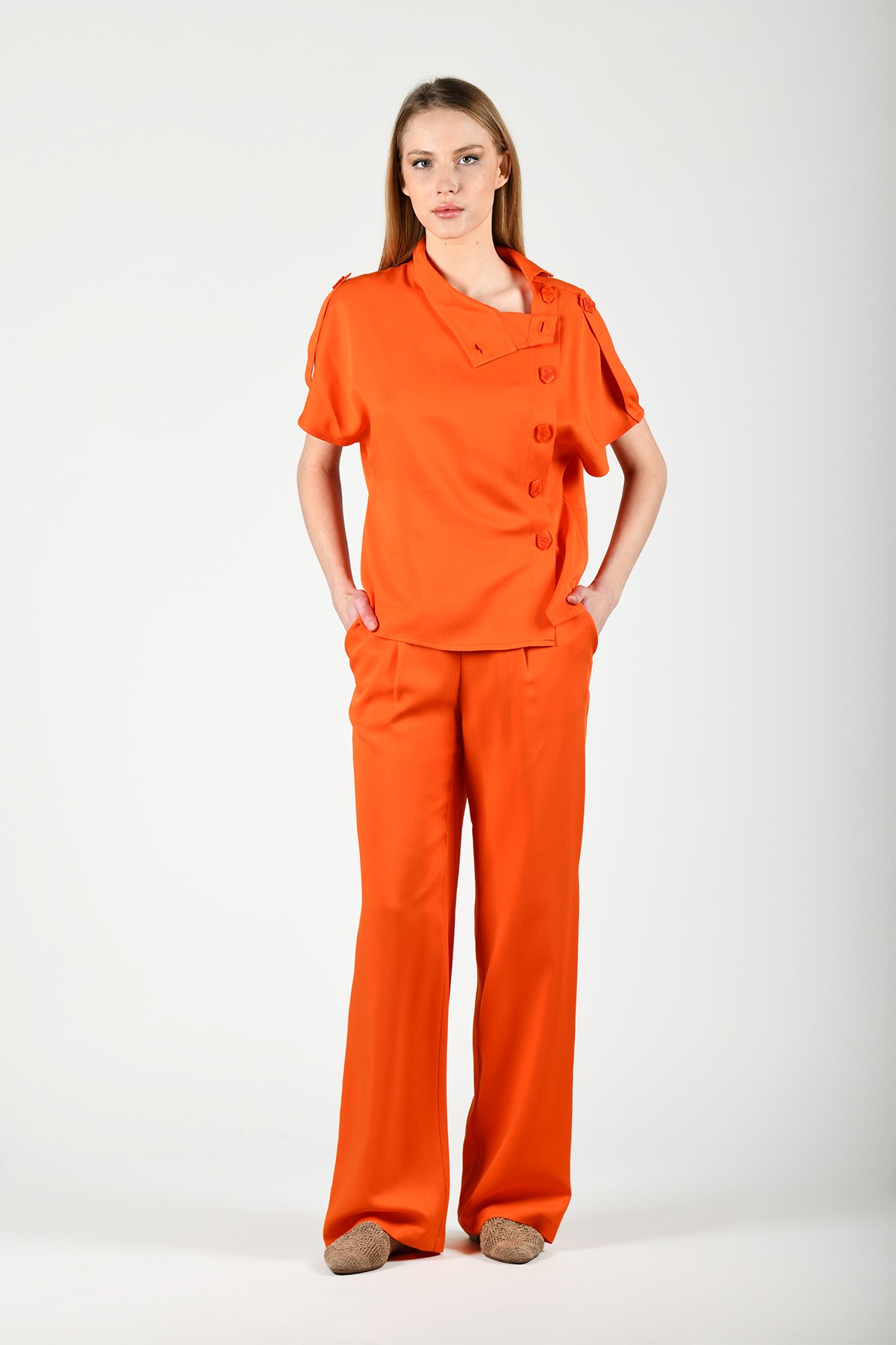 Oranj Tencel Wide Leg Pantolon - LP144