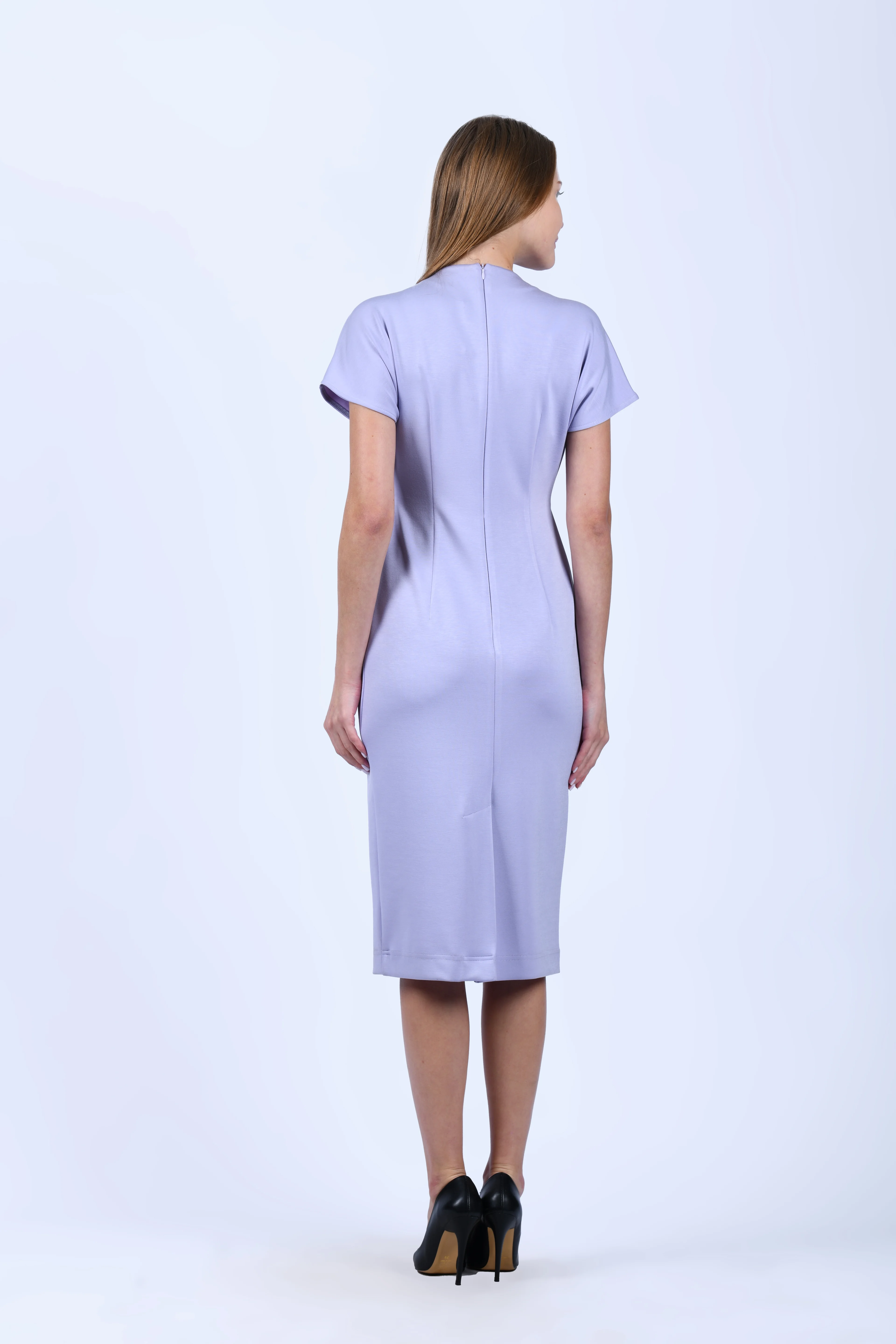 Lila Midi Elbise - QE239