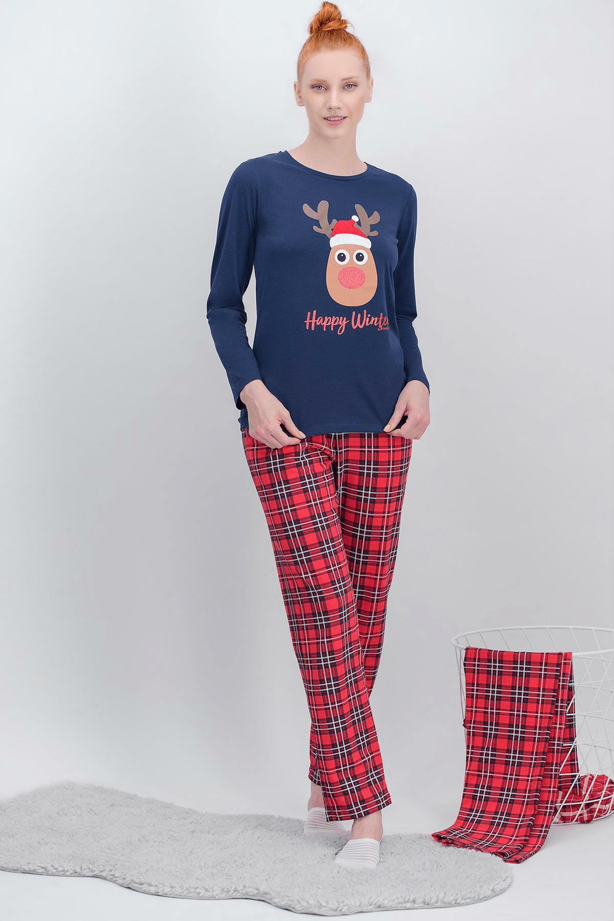 Arnetta 385-S-V1 La La Happy Winter Kadın Uzun Kol Pijama Takımı