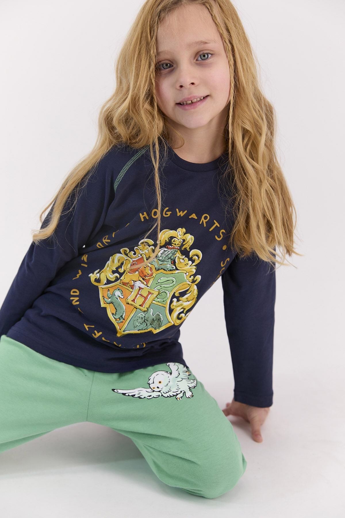 Harry Potter L1414-3 Uzun Kol Kız Çocuk Pijama Takımı