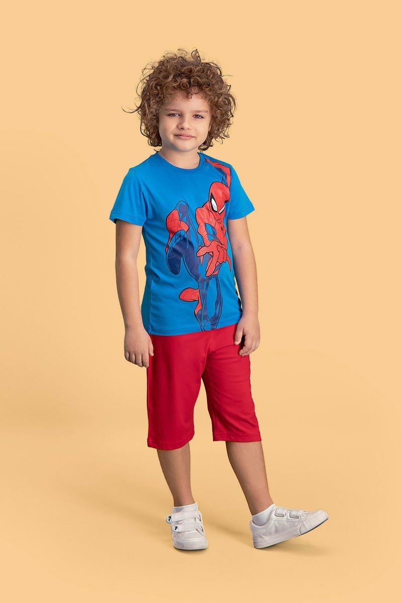 Spiderman 4143-2 Erkek Çocuk Kapri Kısa Kol Pijama Takımı