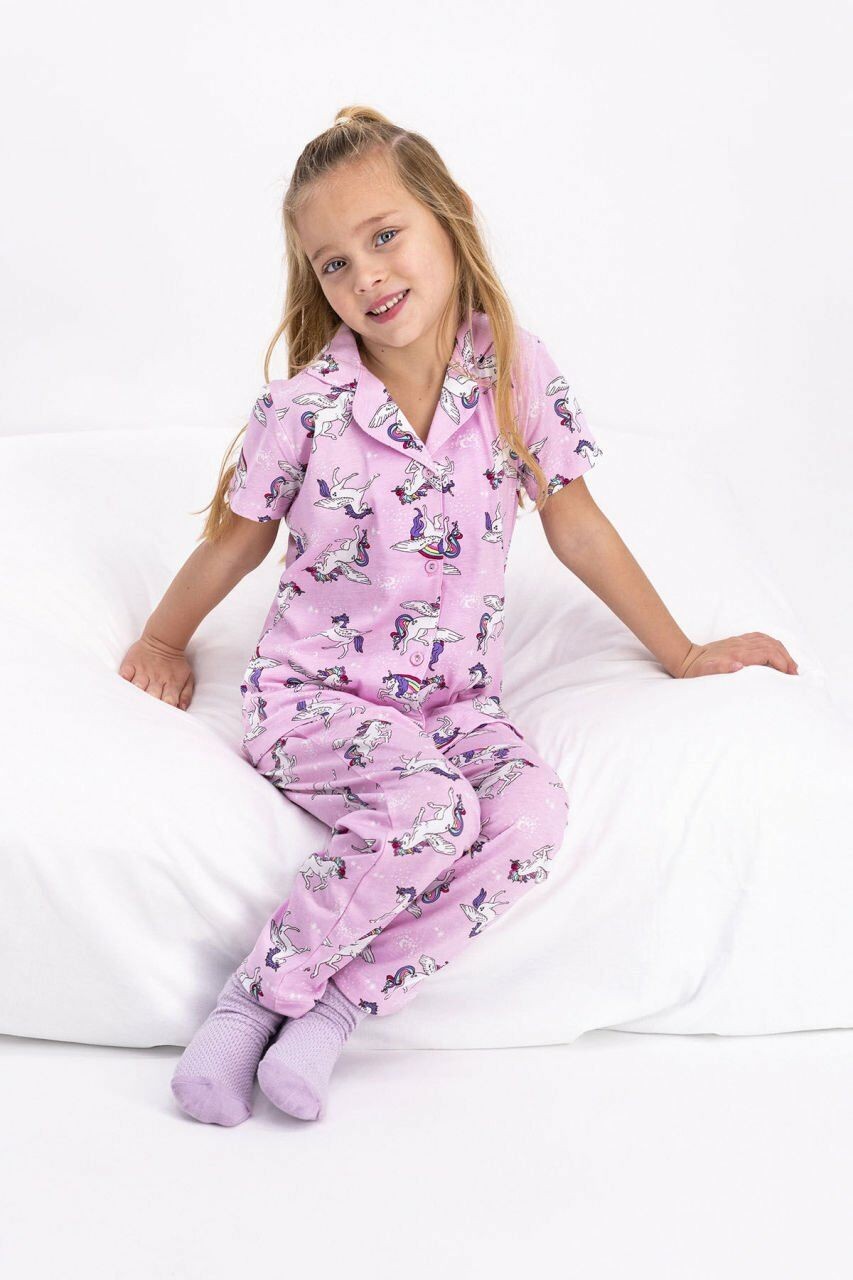 Roly Poly RP2416-G-V2 Kız Çocuk Gömlek Pijama Takımı