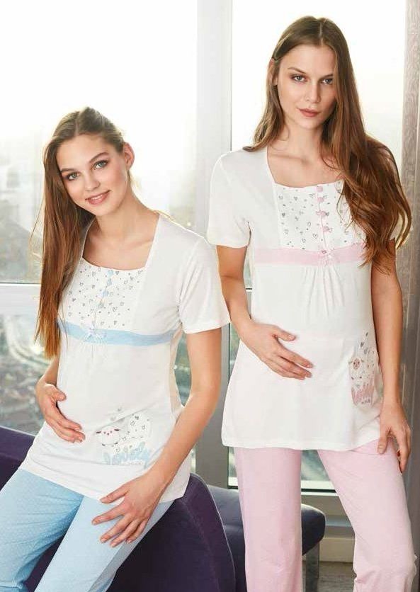 Feyza 2230 Kısa Kol Lohusa Pijama Takım