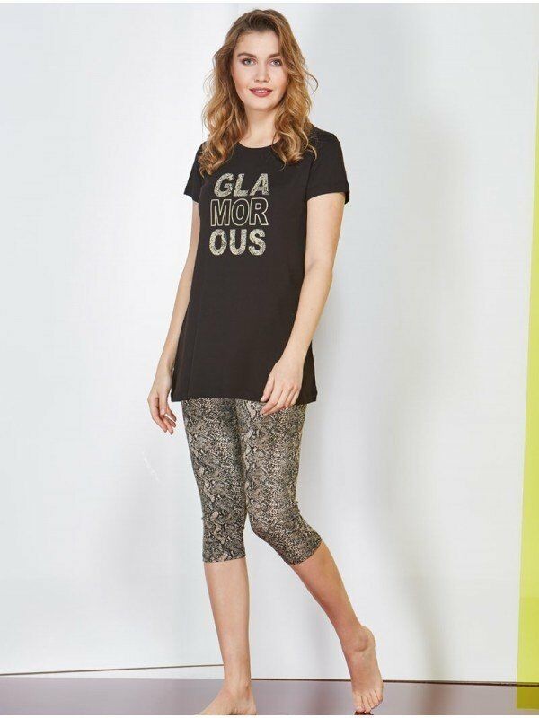 Pjs 20675 Kısa Kol Tayt Pijama Takım