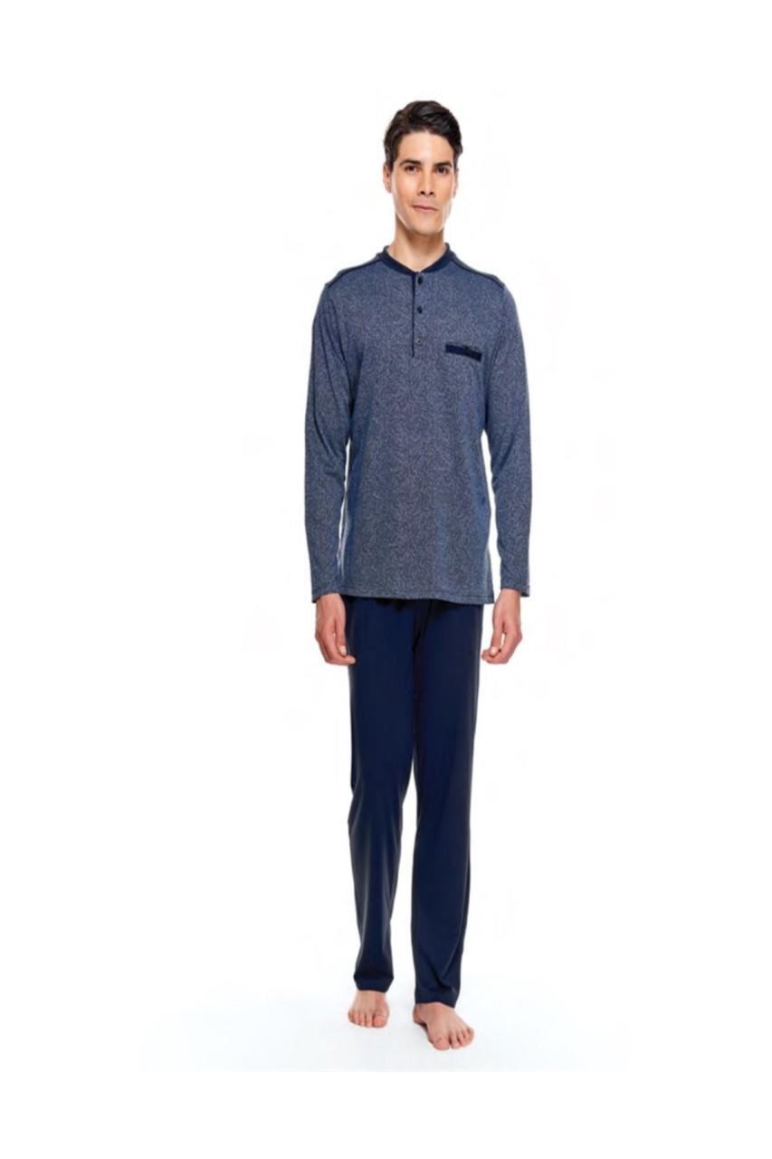 Çift Kaplan 8540 Uzun Kol Erkek Pijama Takımı  - Bordo - L