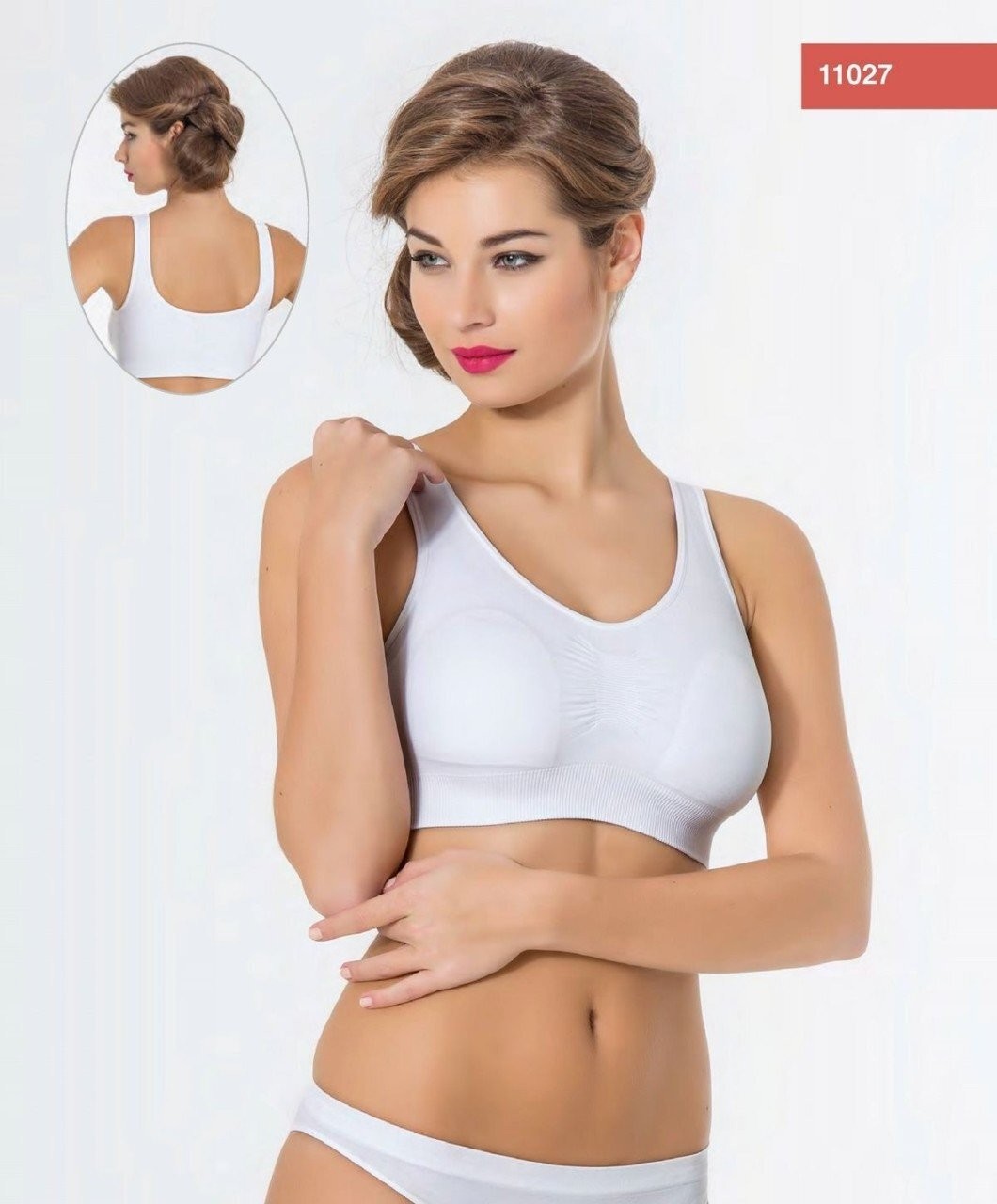 Miss Fit 11027 Kalın Askılı Pedli Bustiyer  - Beyaz - 1