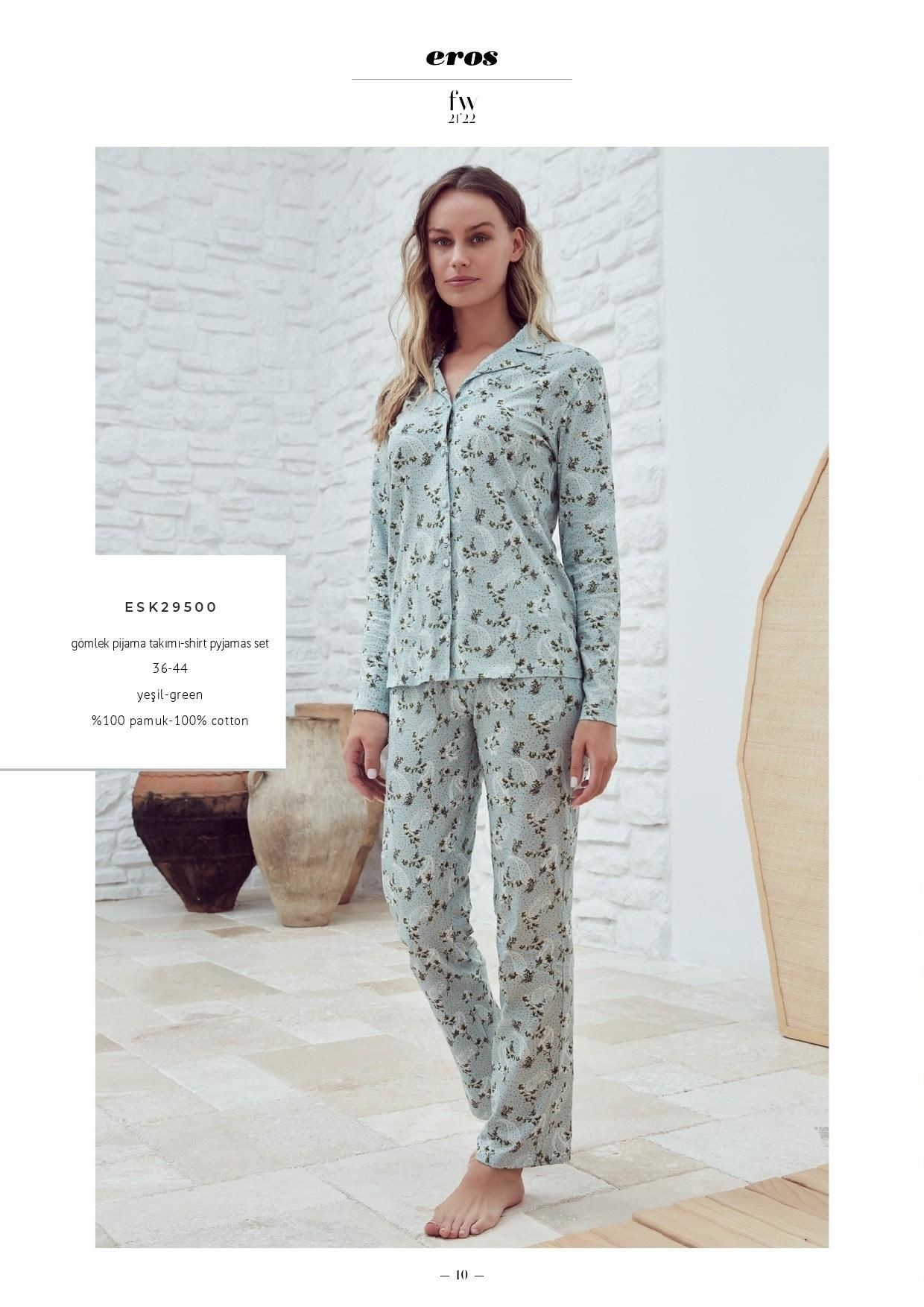 Eros 29500 Uzun Kol Bayan Pijama Takımı
