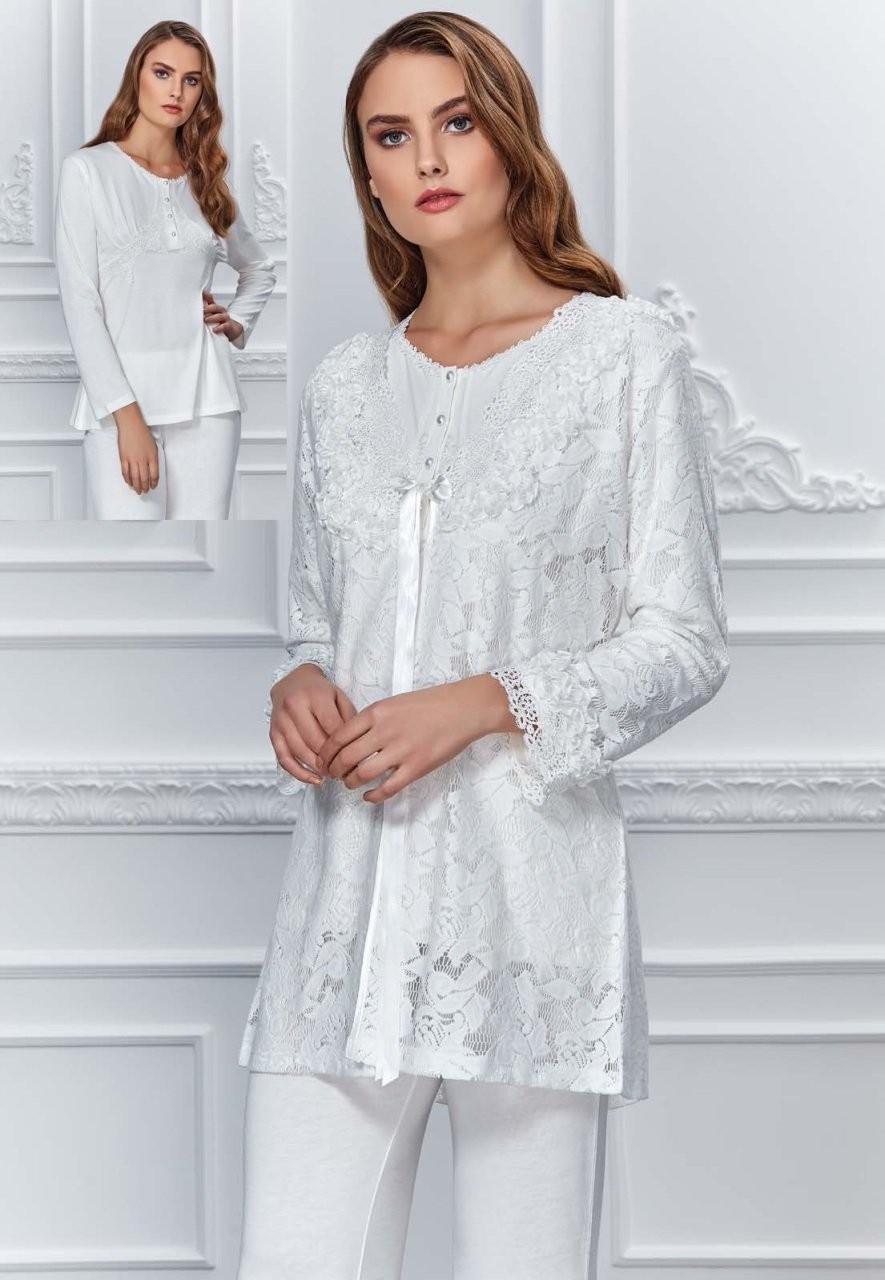 MARİLYN 9768 3LÜ SABAHLIKLI PİJAMA TAKIM