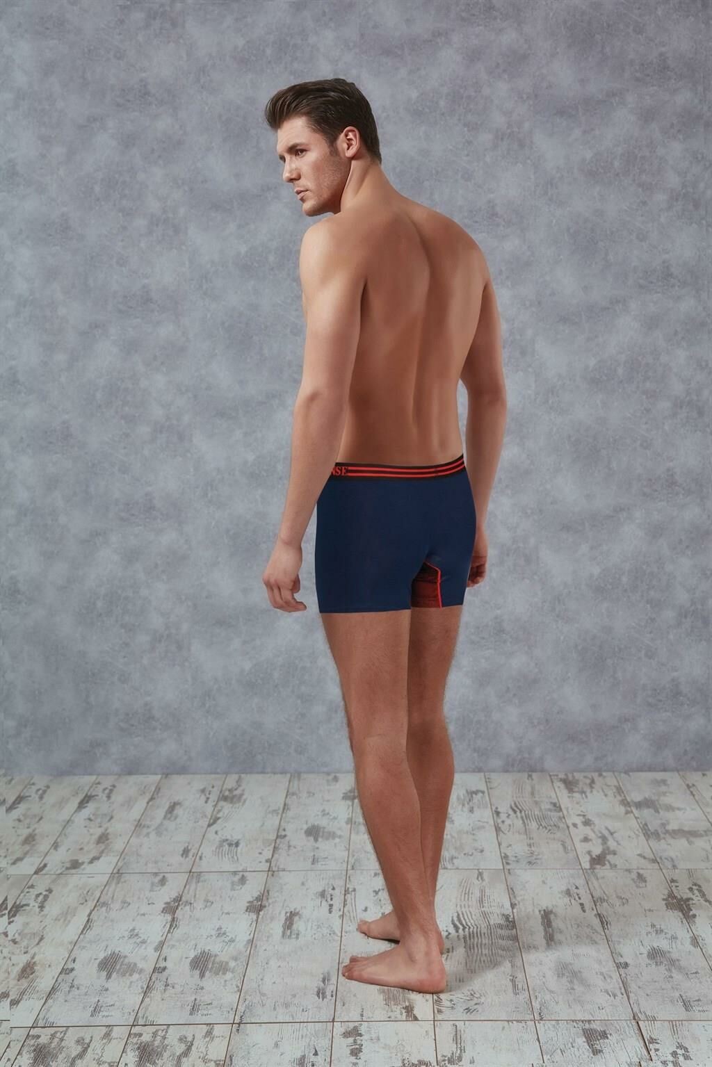 Doreanse 1752 Elegant Bel Bantlı Kırmızı Detaylı Boxer Erkek Boxer