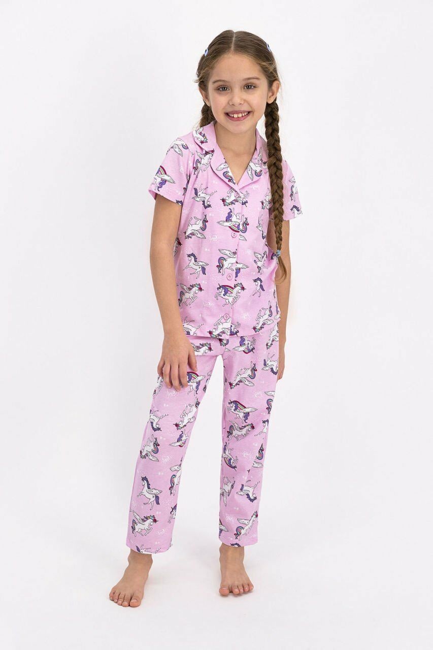 Roly Poly RP2416-G-V2 Kız Çocuk Gömlek Pijama Takımı