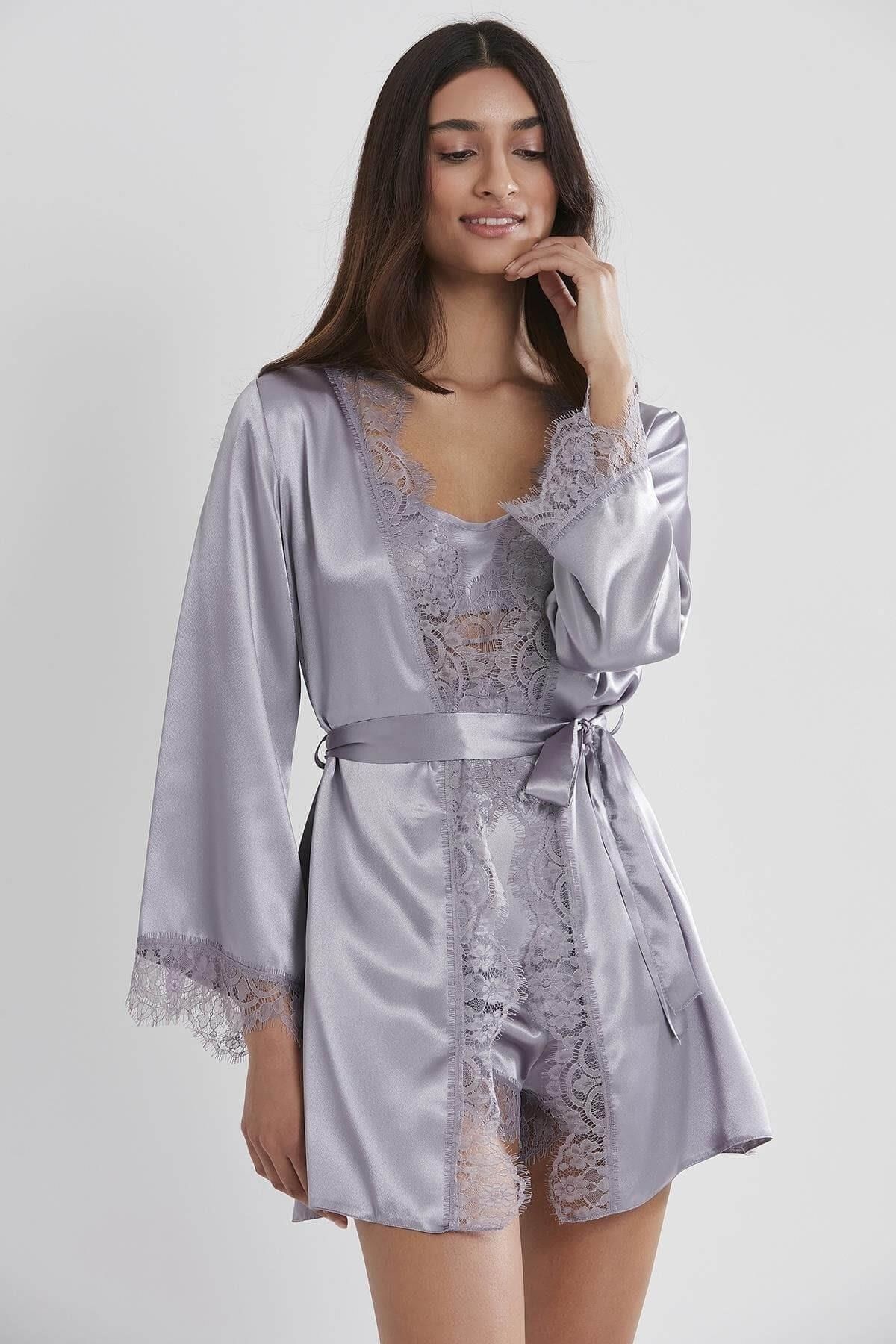 Pierre Cardin 2490 Bayan Sabahlıklı Saten Şort Takım
