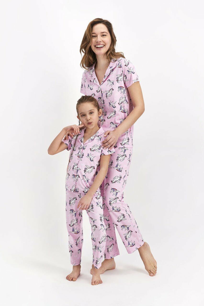 Roly Poly RP2416-G-V2 Kız Çocuk Gömlek Pijama Takımı