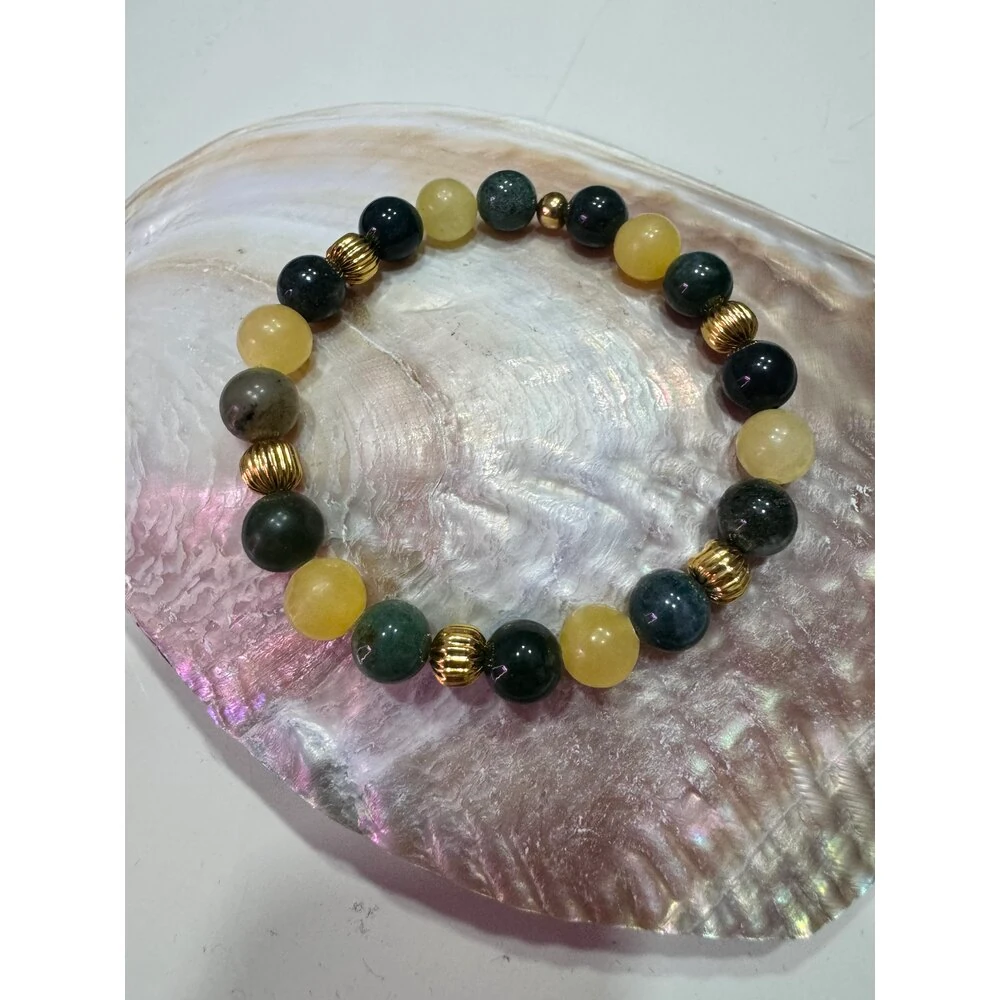 Yeşim ve Kalsit taşı Neşe bilekliği