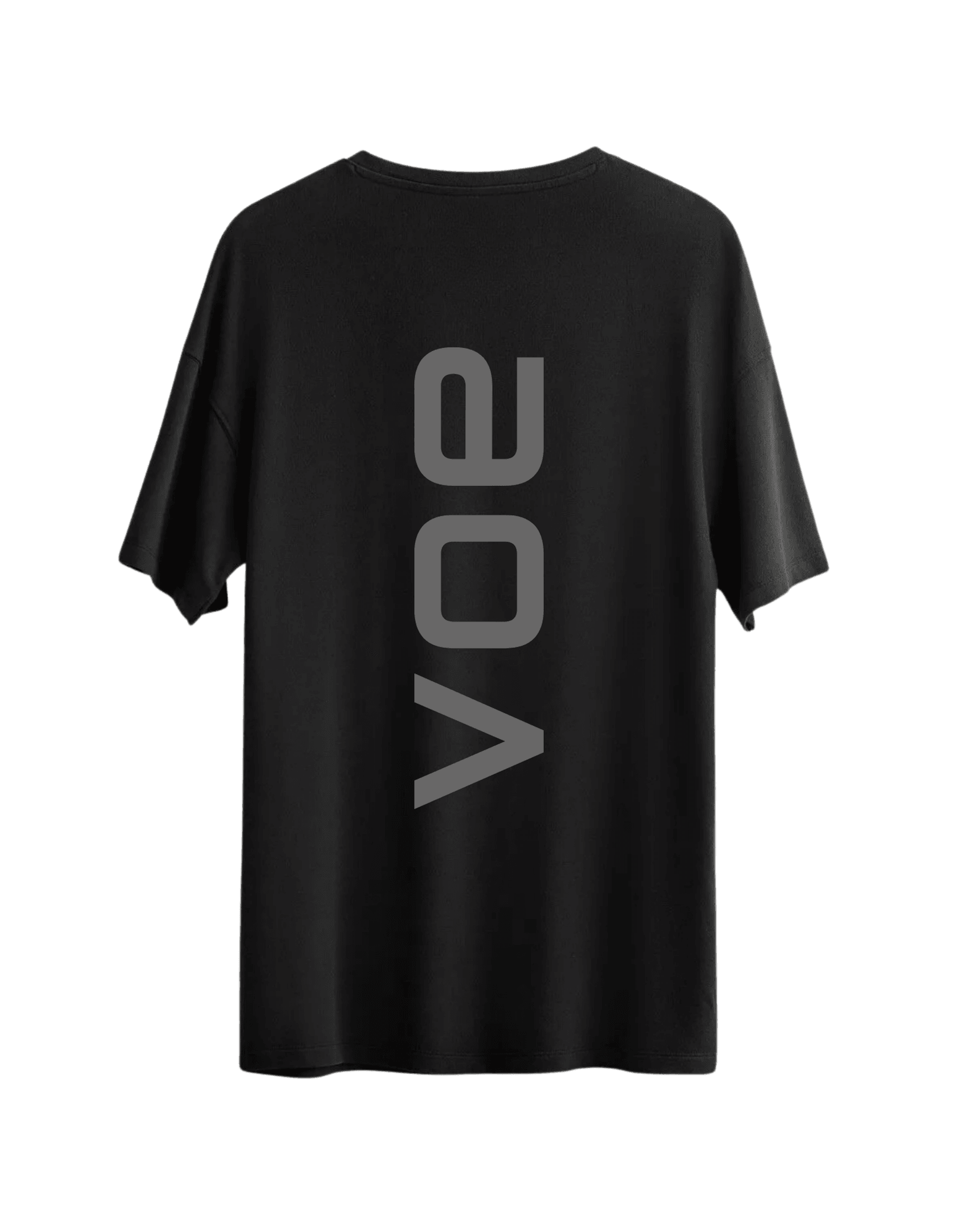 VOE BASKILI OVERSIZE T'SHIRT - SİYAH