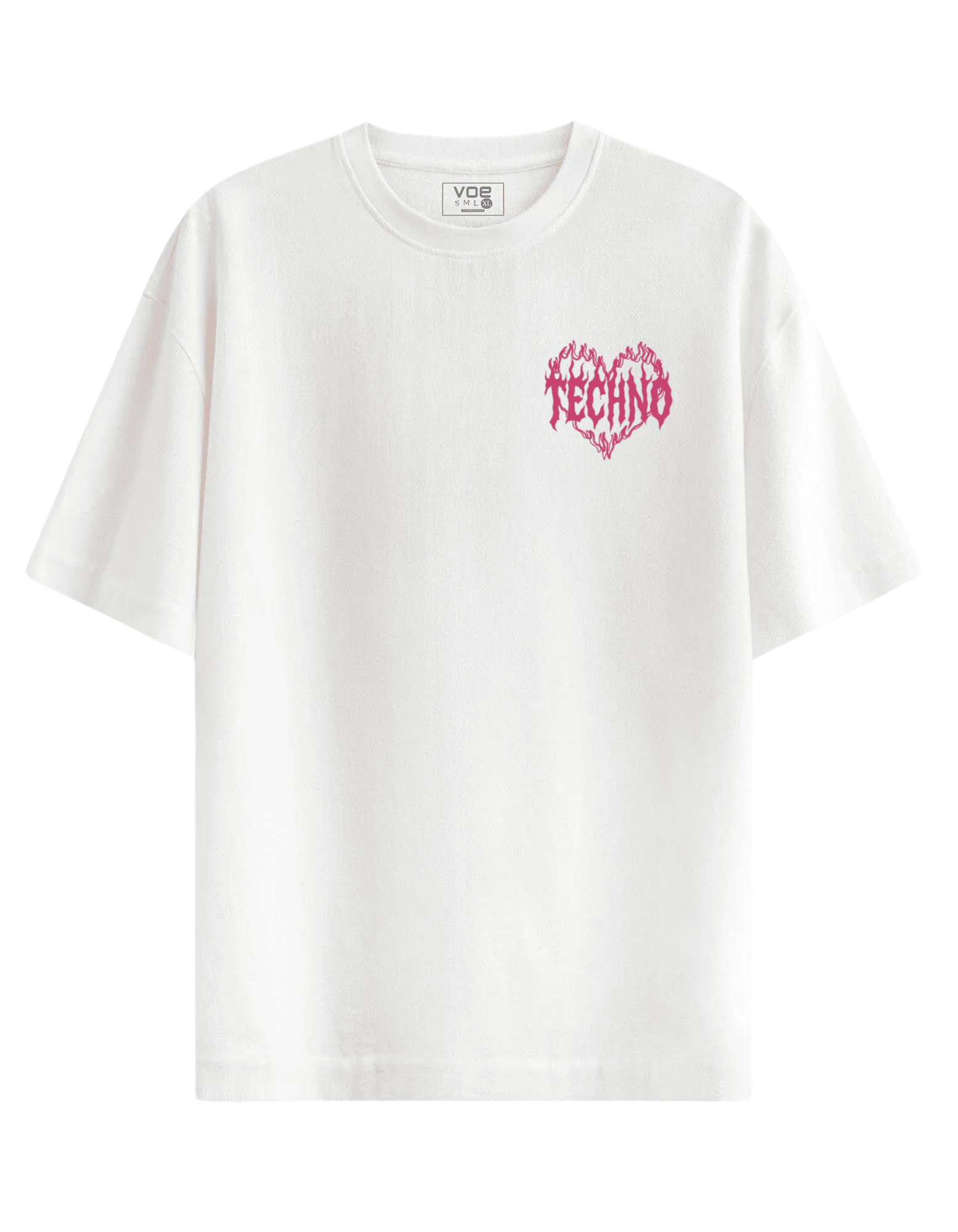 VOE TECHNO OVERSIZE T'SHIRT - BEYAZ