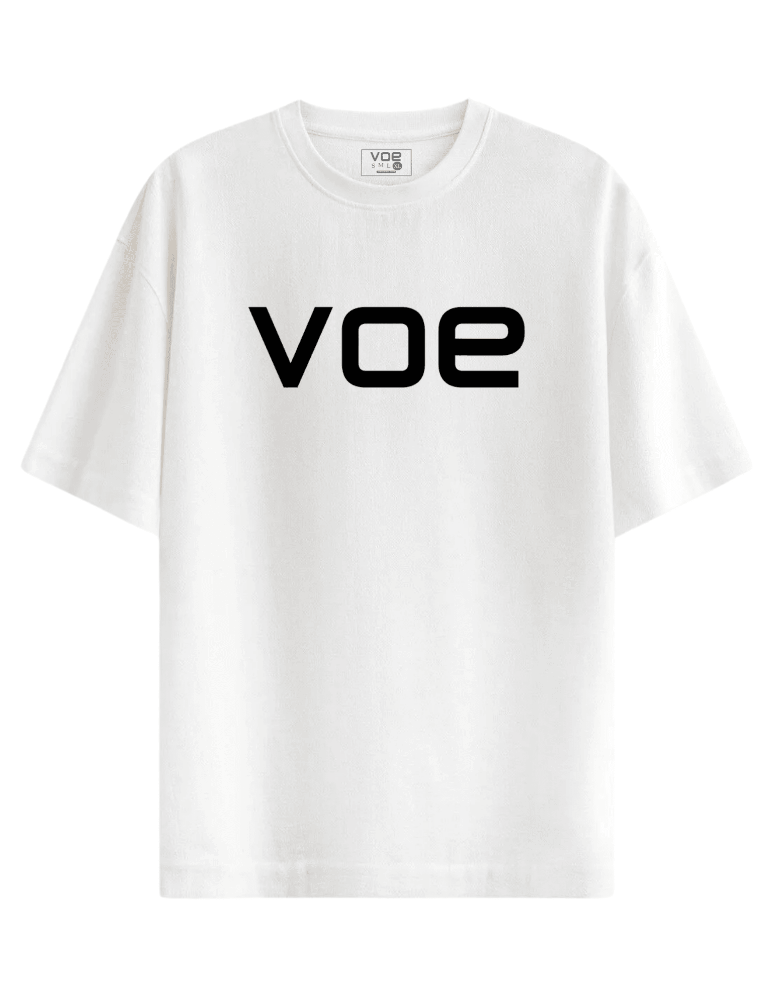 VOE BASKILI OVERSIZE T'SHIRT - BEYAZ