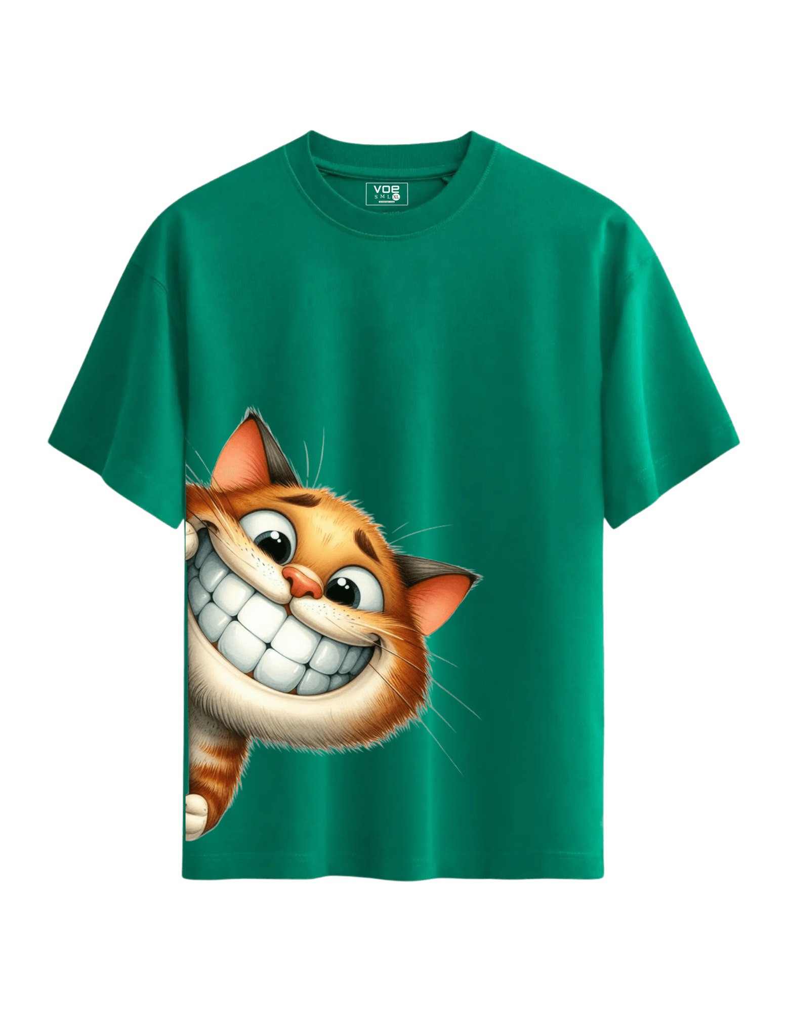 VOE KEDİ OVERSIZE T'SHIRT - YEŞİL